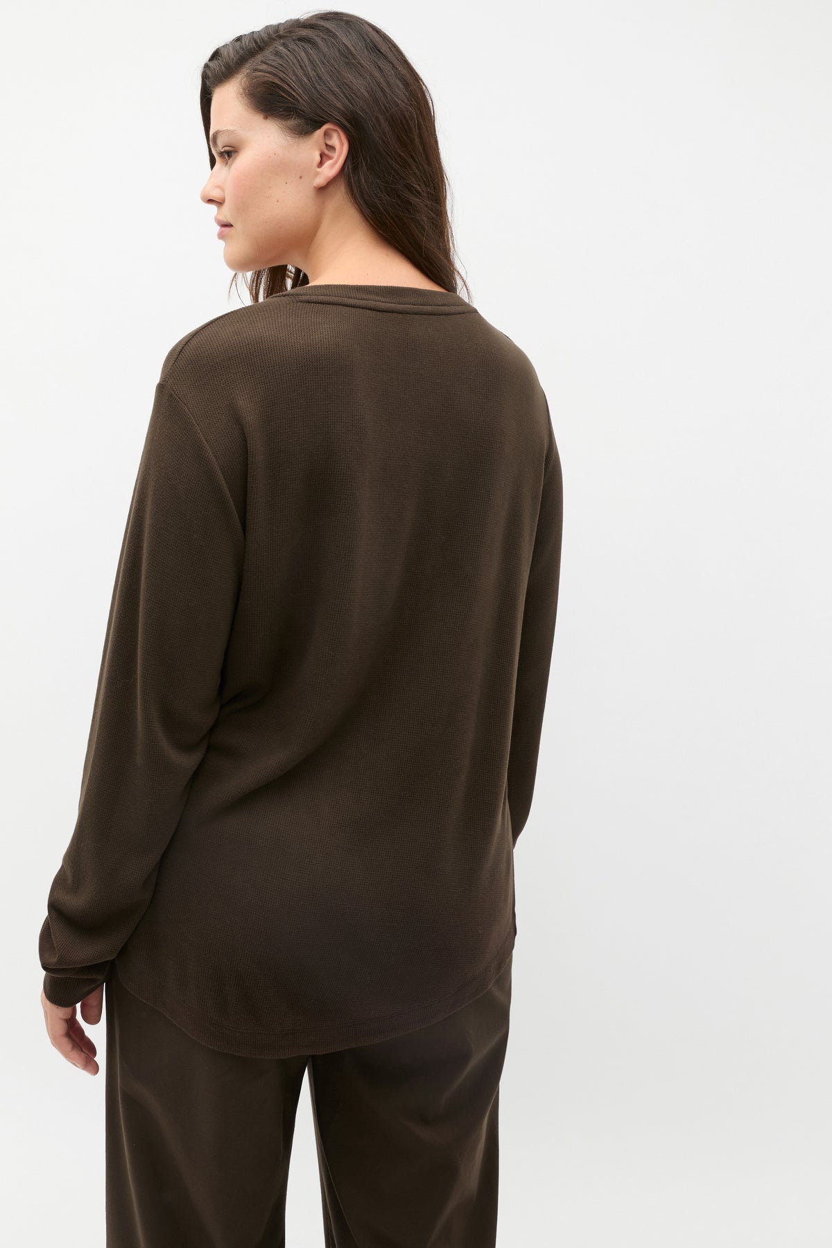 Supersoft Waffle V Neck Top