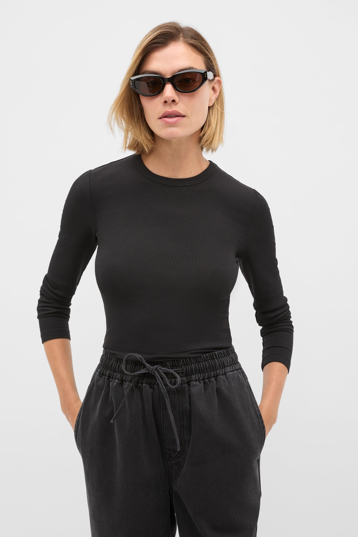 Core Rib Crew Neck Top