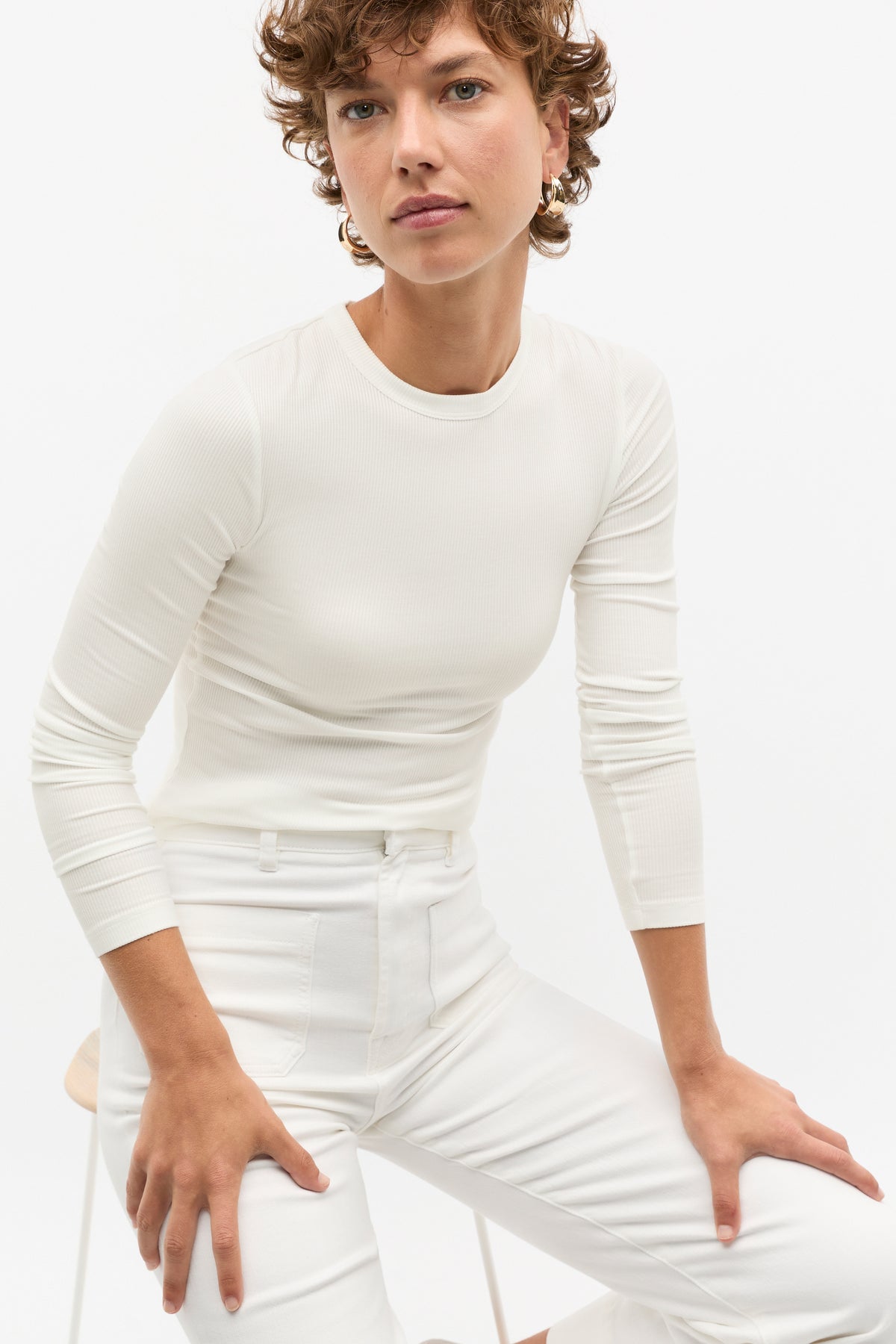 Core Rib Crew Neck Top