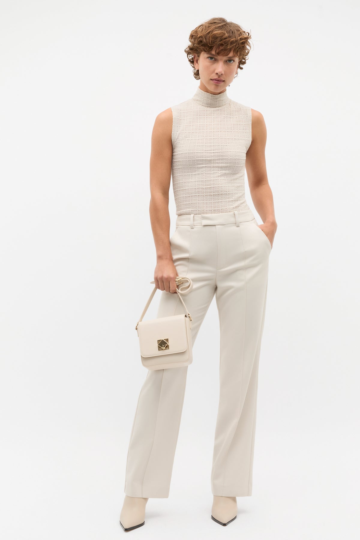 Textured Mock Neck Tank