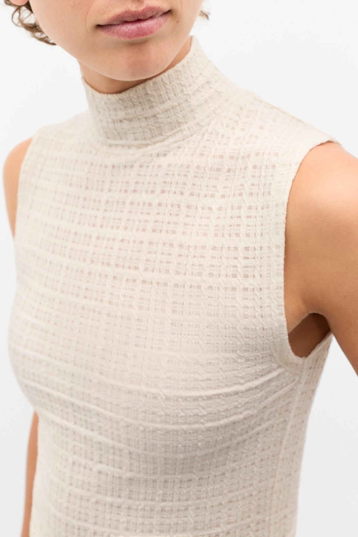 Textured Mock Neck Tank