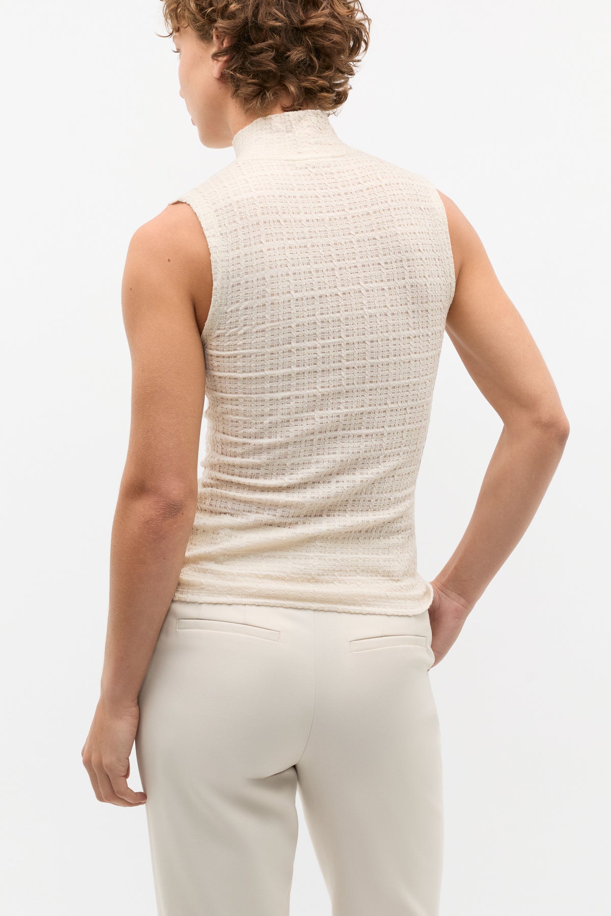 Textured Mock Neck Tank