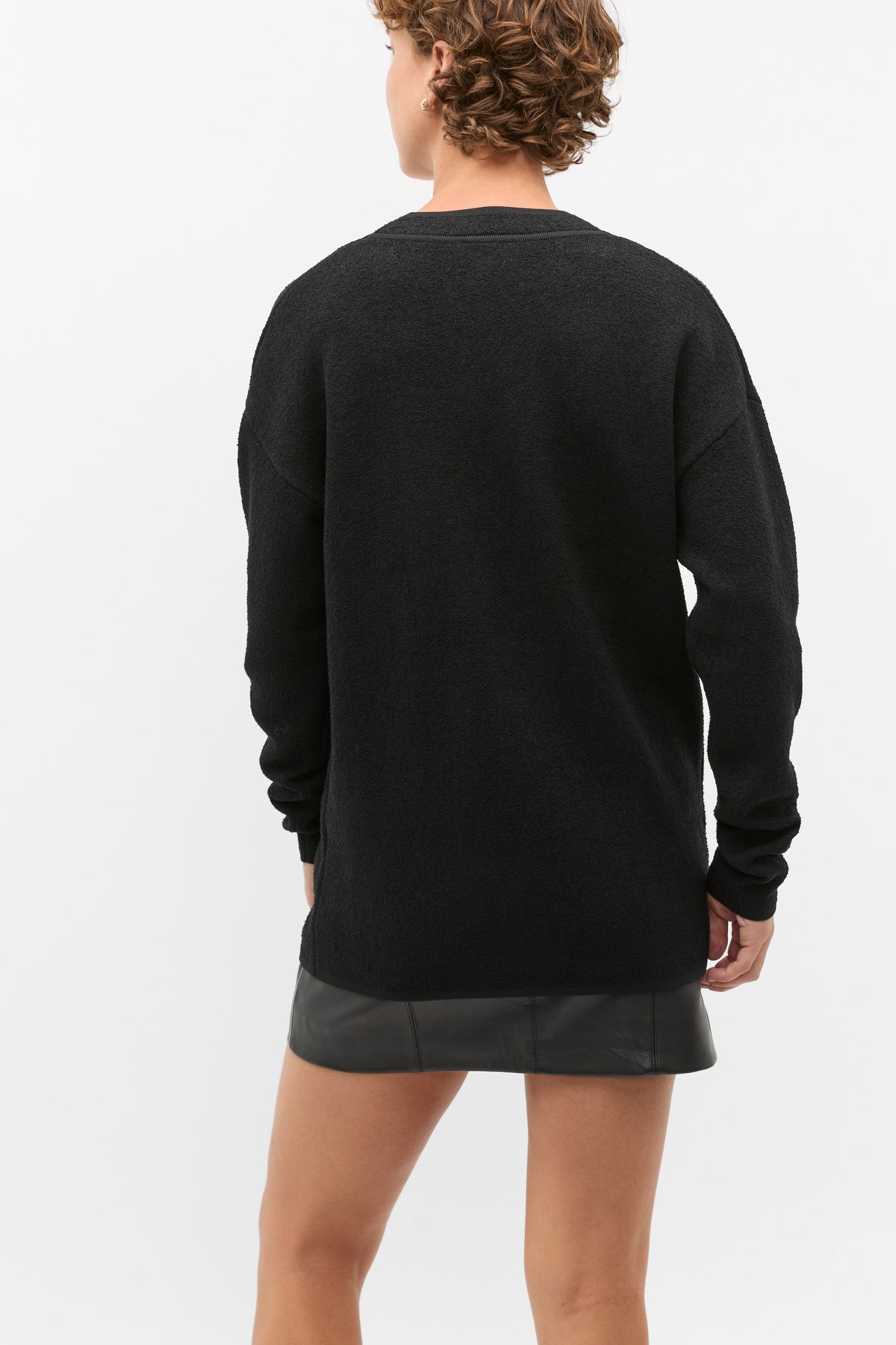 Boucle Knit Pocket Slouch Cardigan