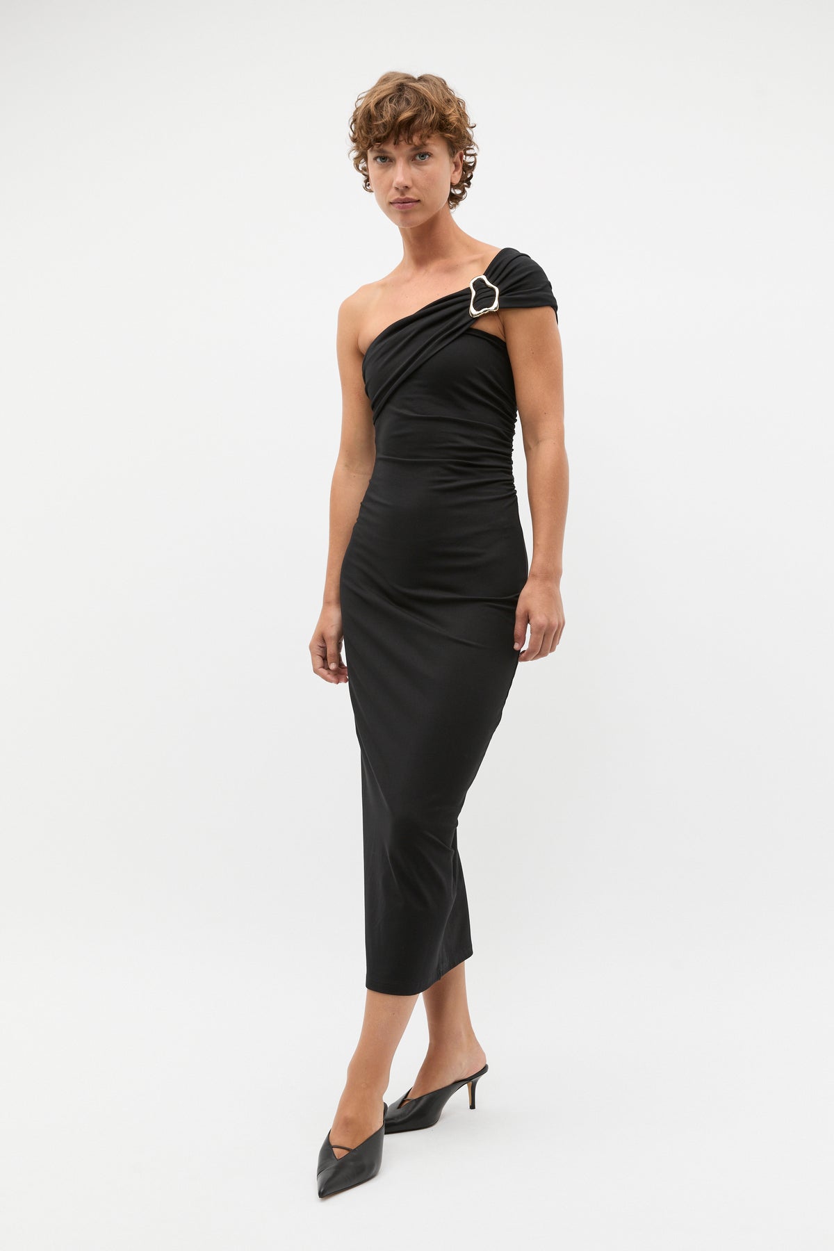 Clasp Detail Fitted Dress