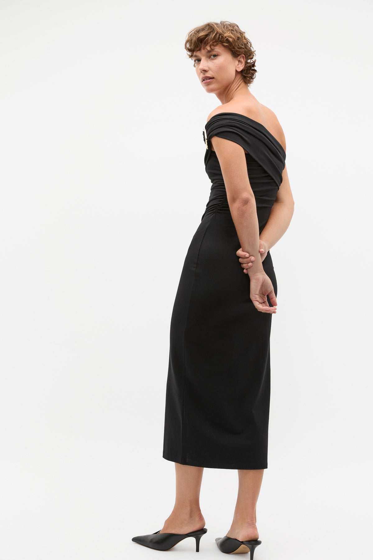 Clasp Detail Fitted Dress