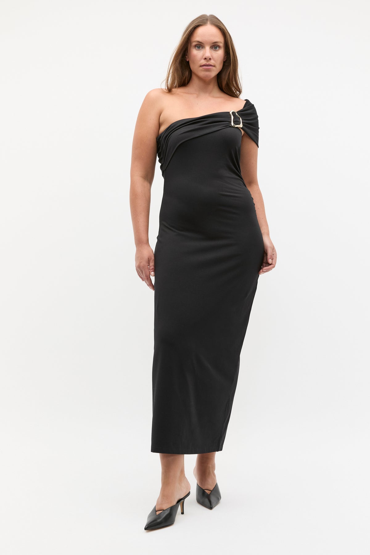 Clasp Detail Fitted Dress