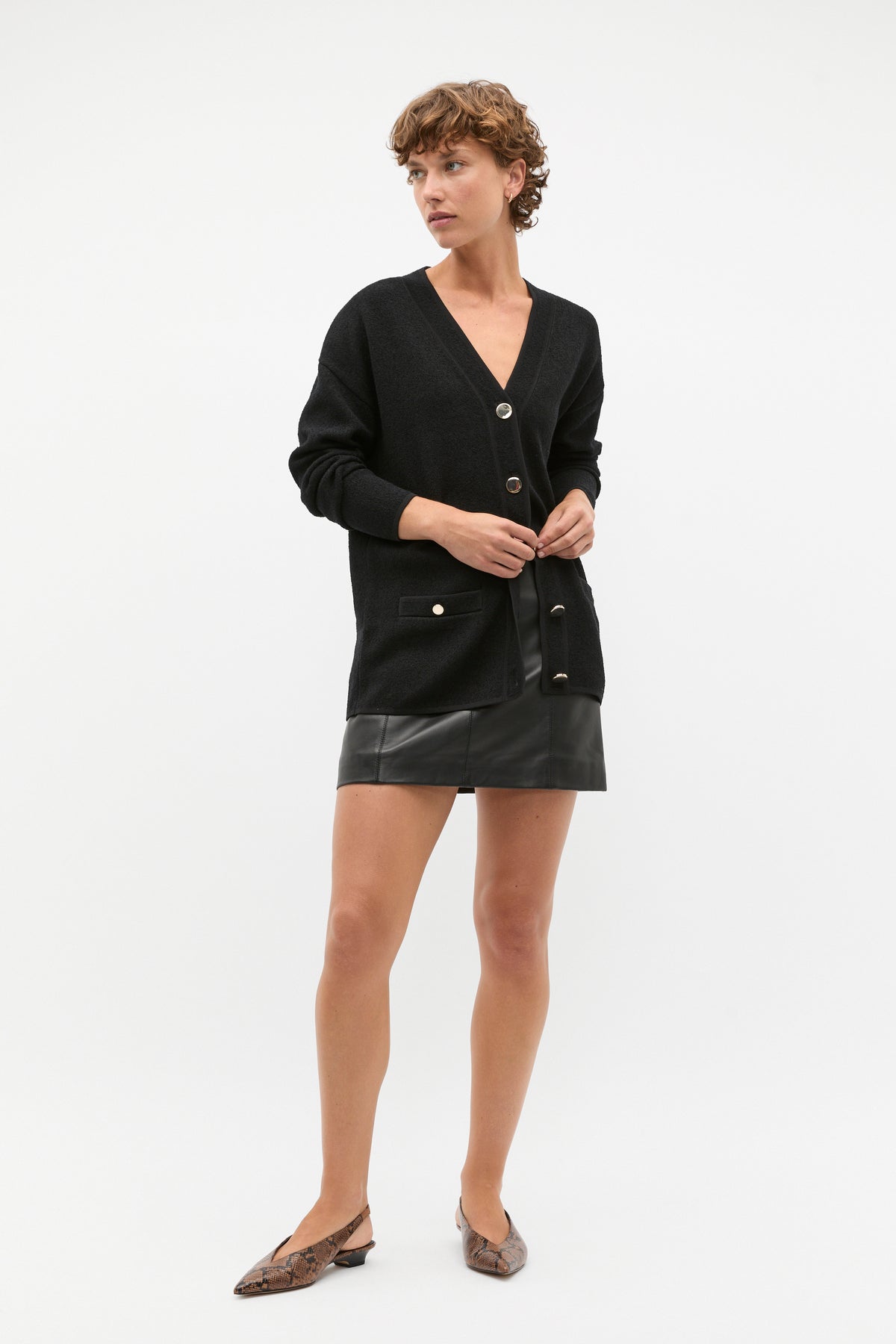 Leather Mini Panel Skirt
