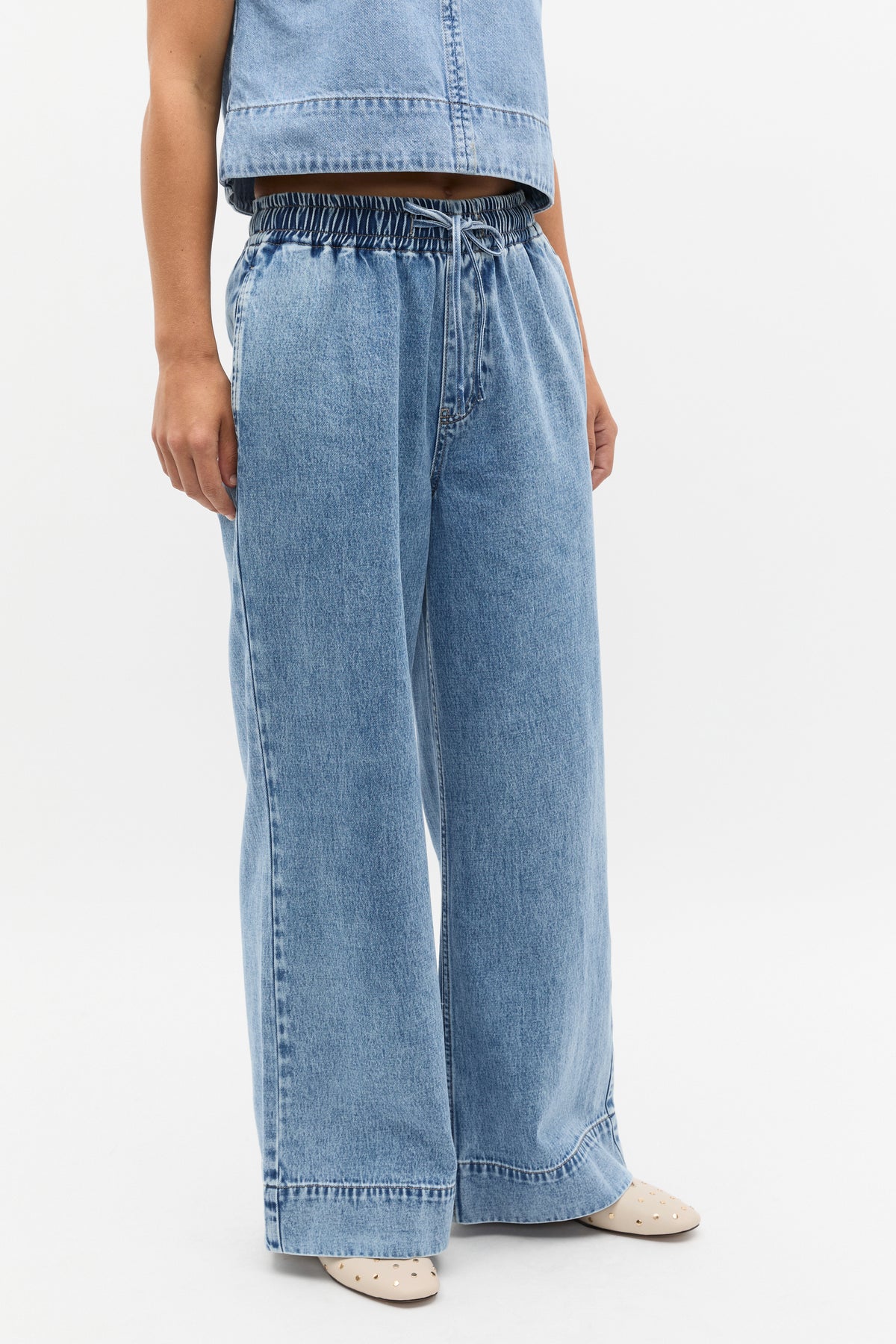 Elasticated Wide Leg Jean