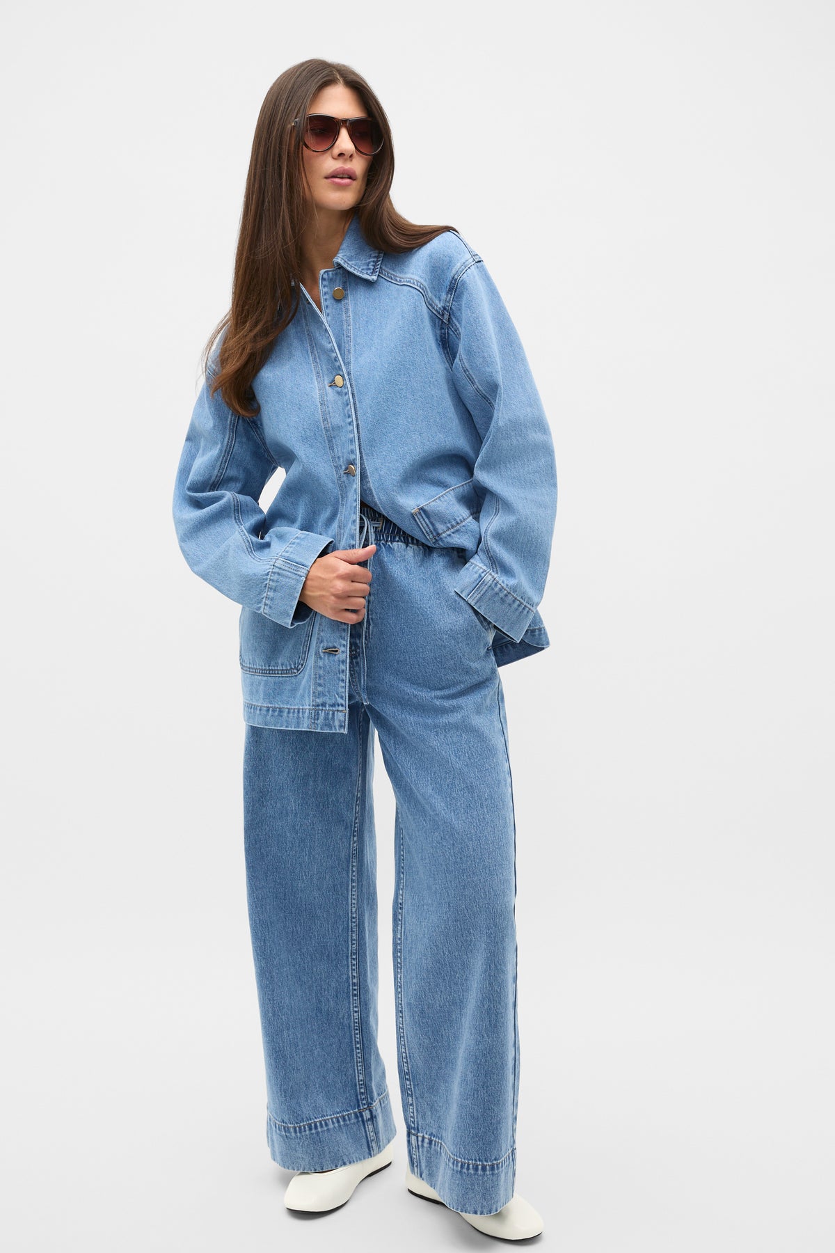 Elasticated Wide Leg Jean