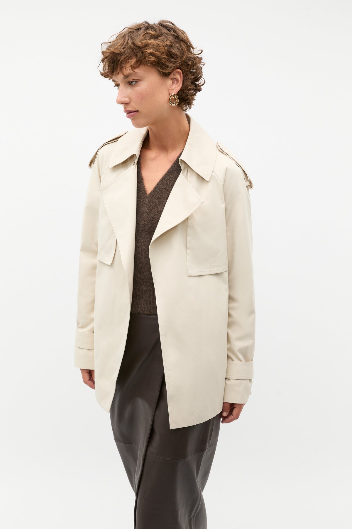 Cropped Trench Coat
