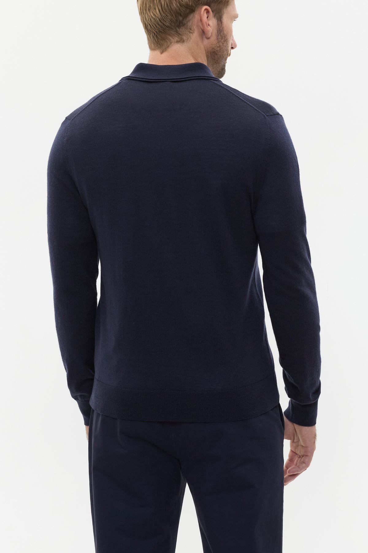 Merino Wool Long Sleeve Polo