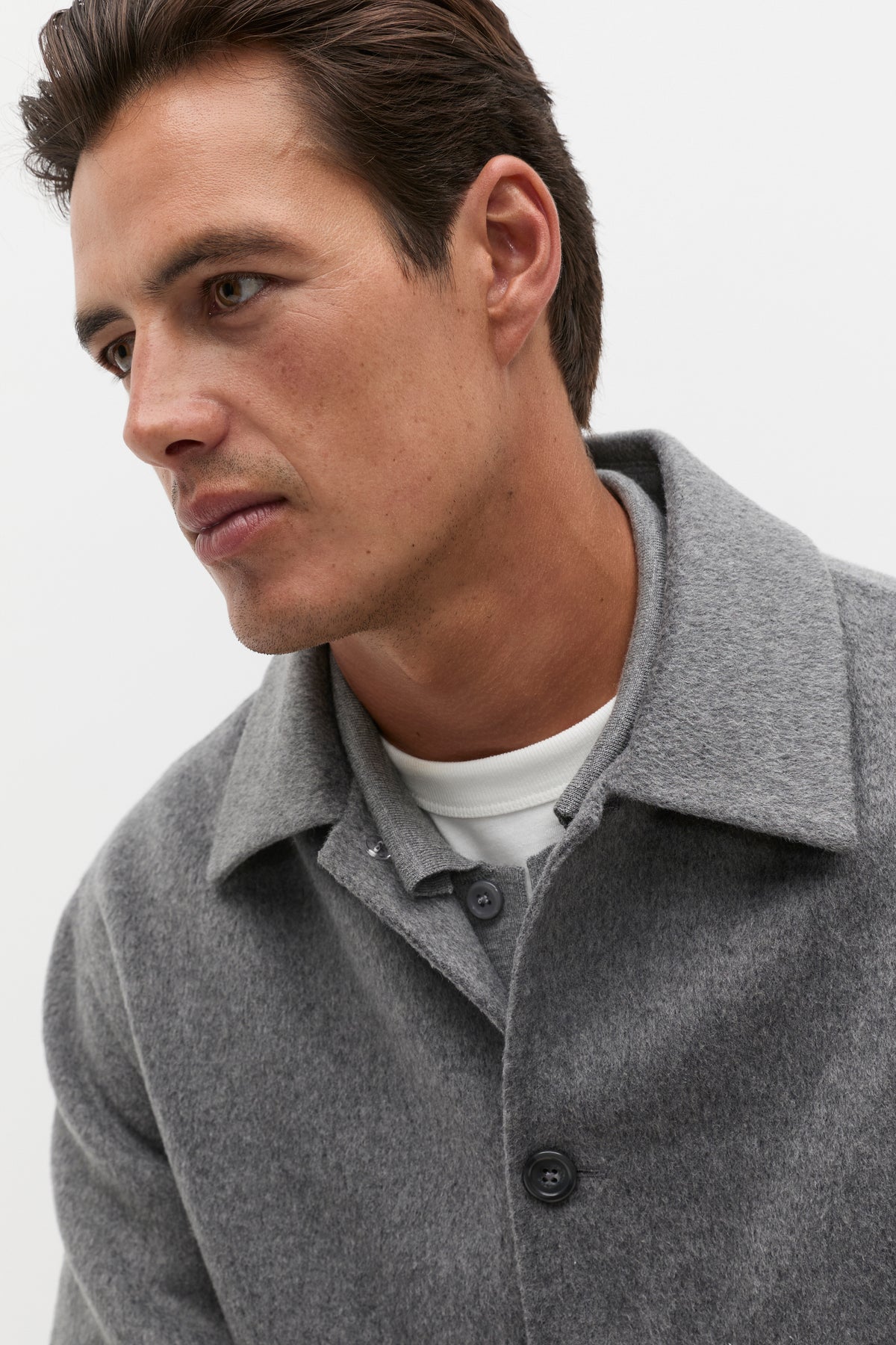 Double Face Wool Blend Overshirt