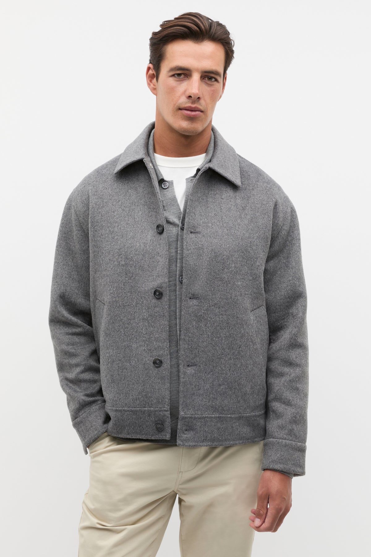 Double Face Wool Blend Overshirt