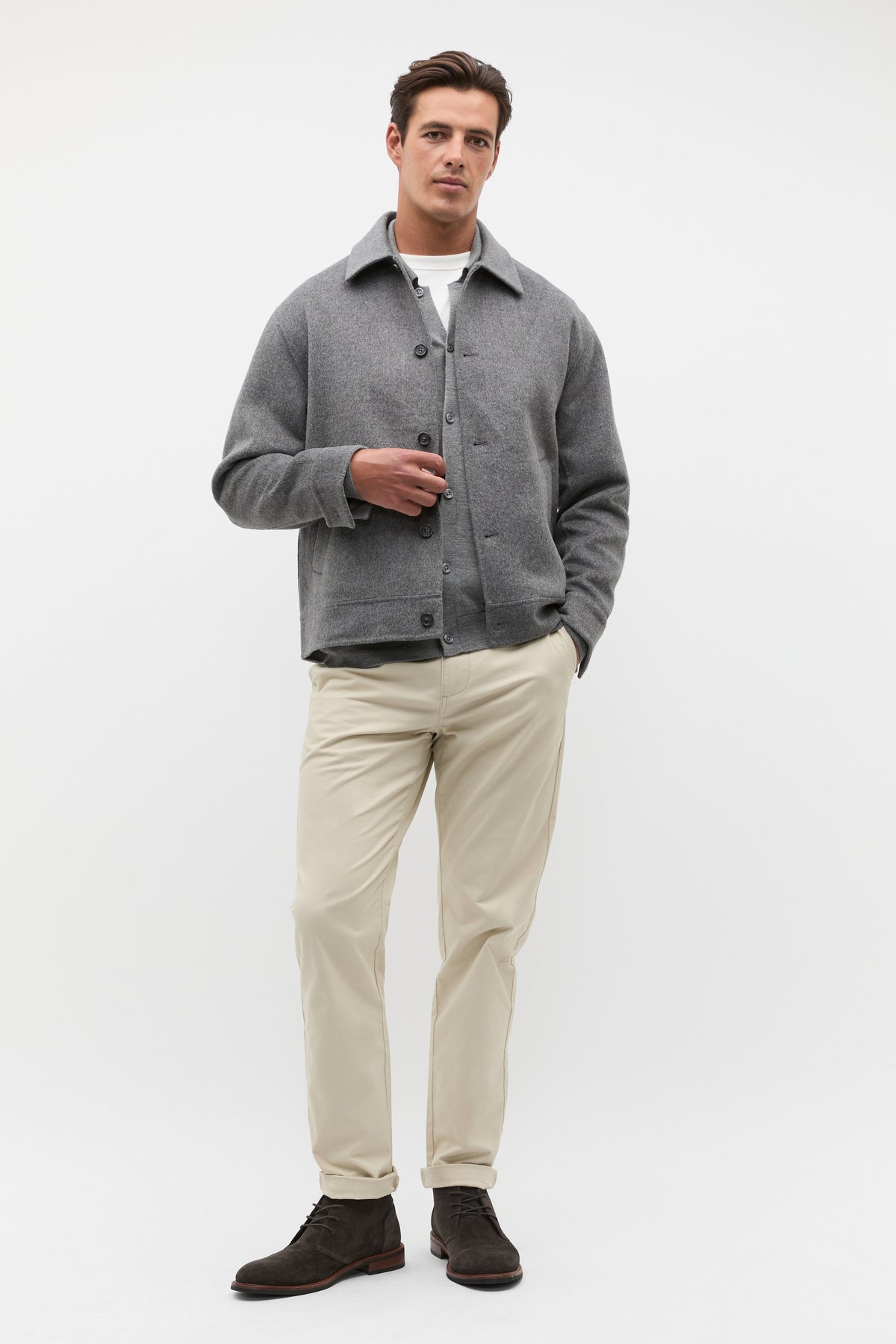 Double Face Wool Blend Overshirt