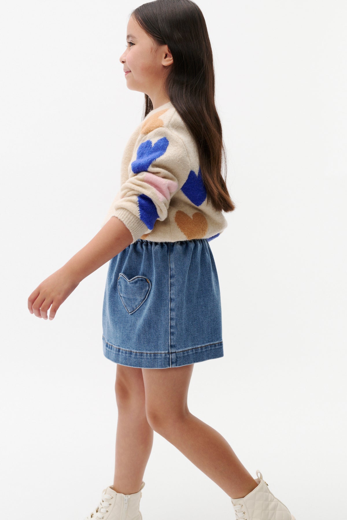 Heart Denim Skirt