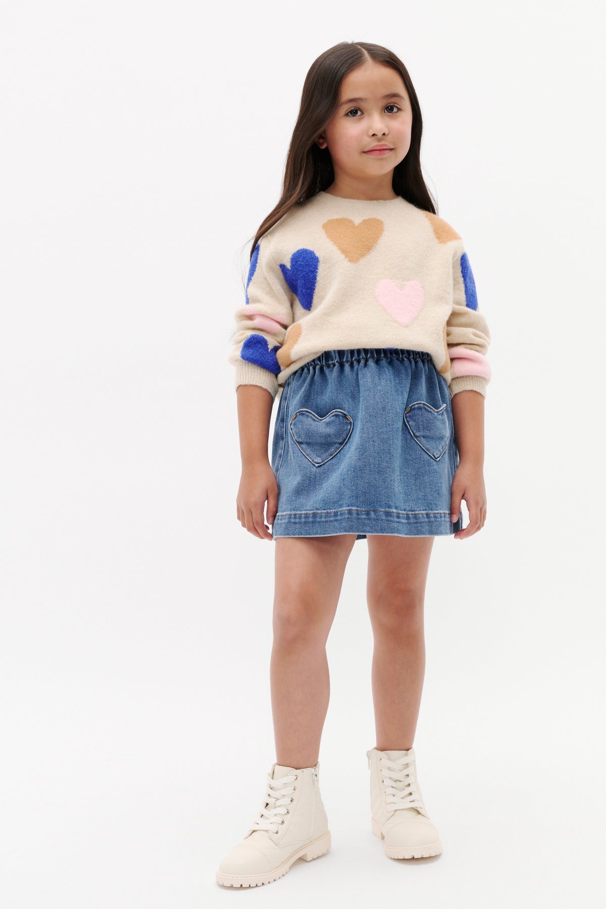 Heart Denim Skirt
