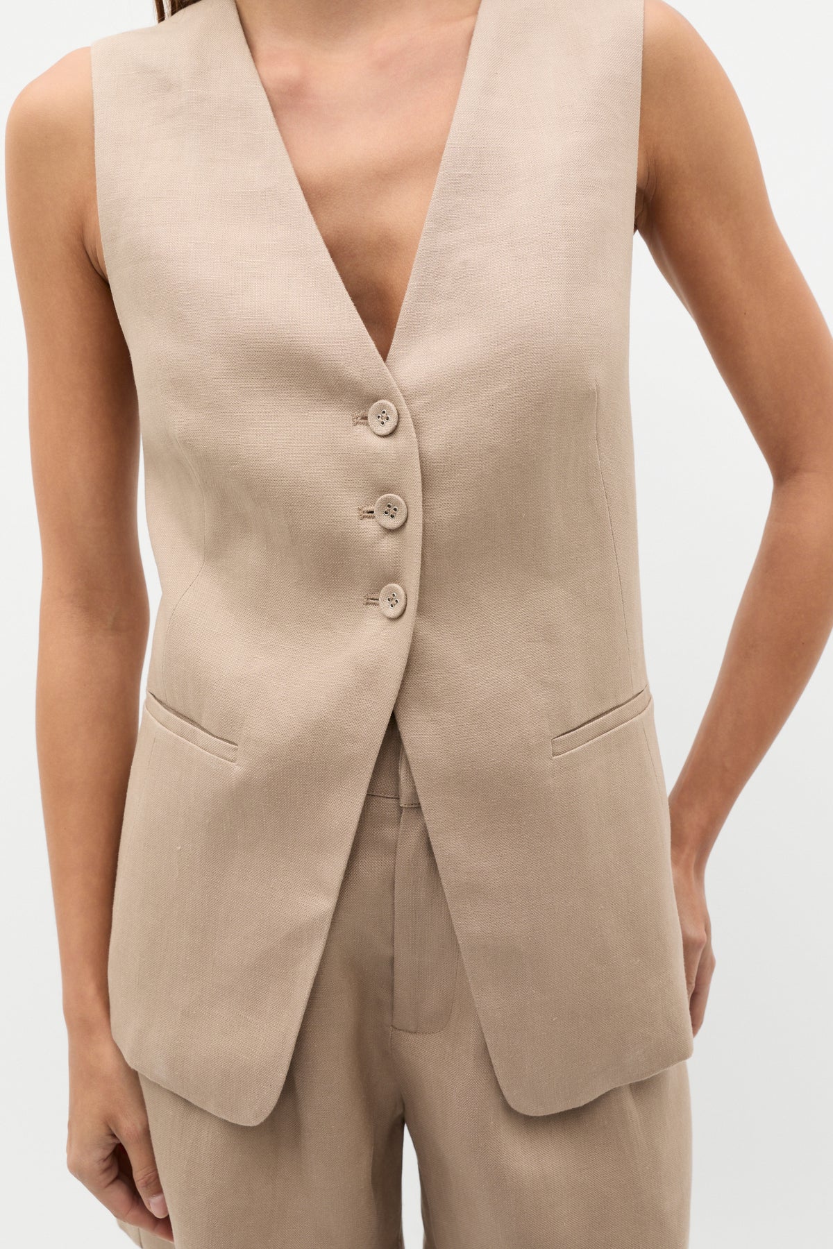 Linen Shell Vest Top