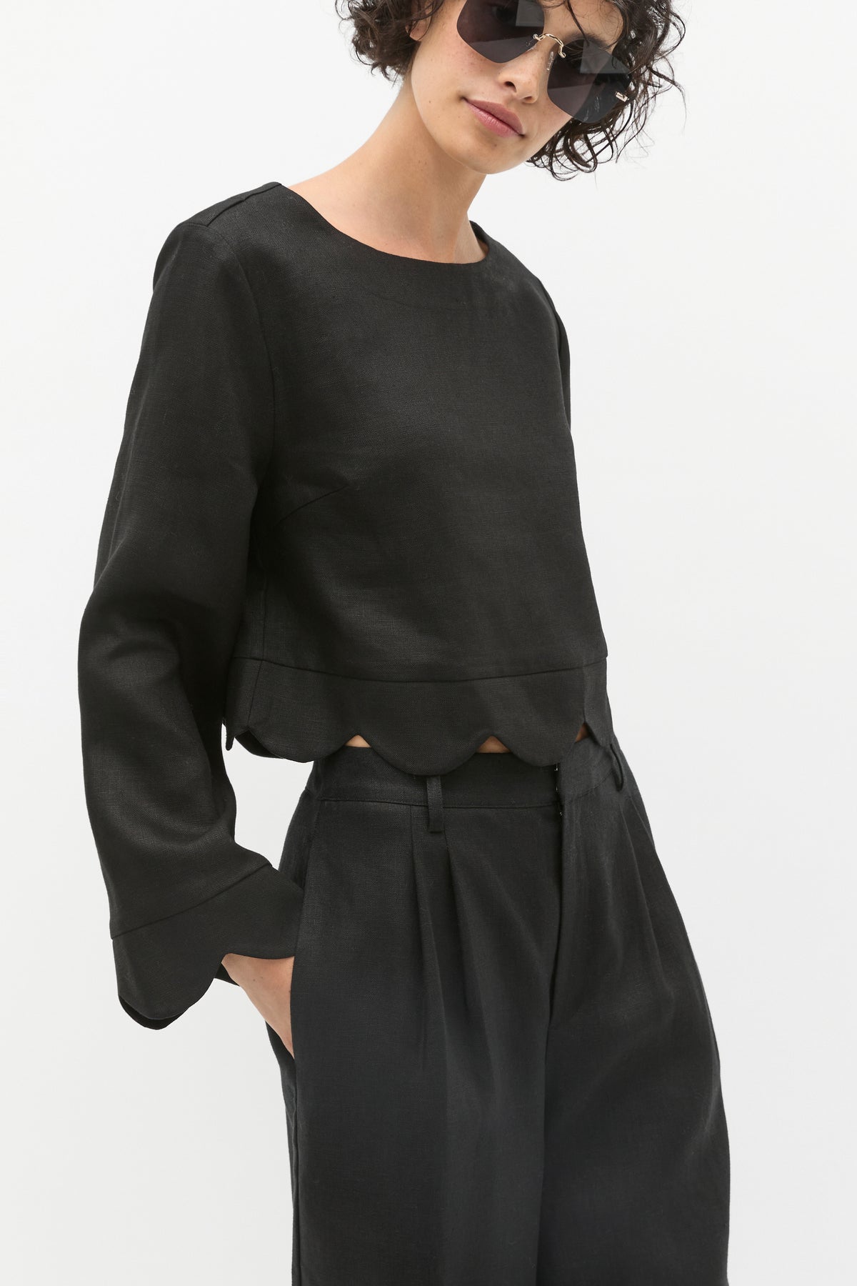 Scallop Hem Shell Top