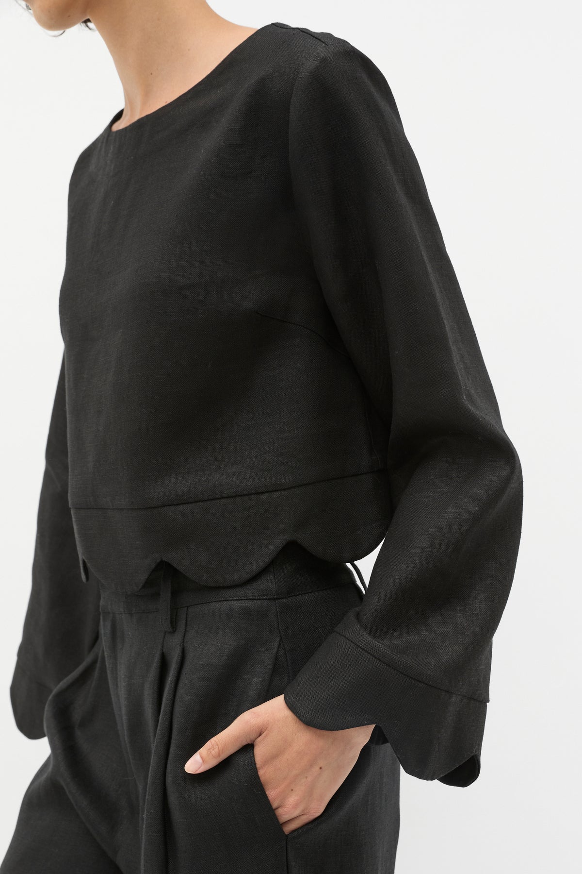 Scallop Hem Shell Top