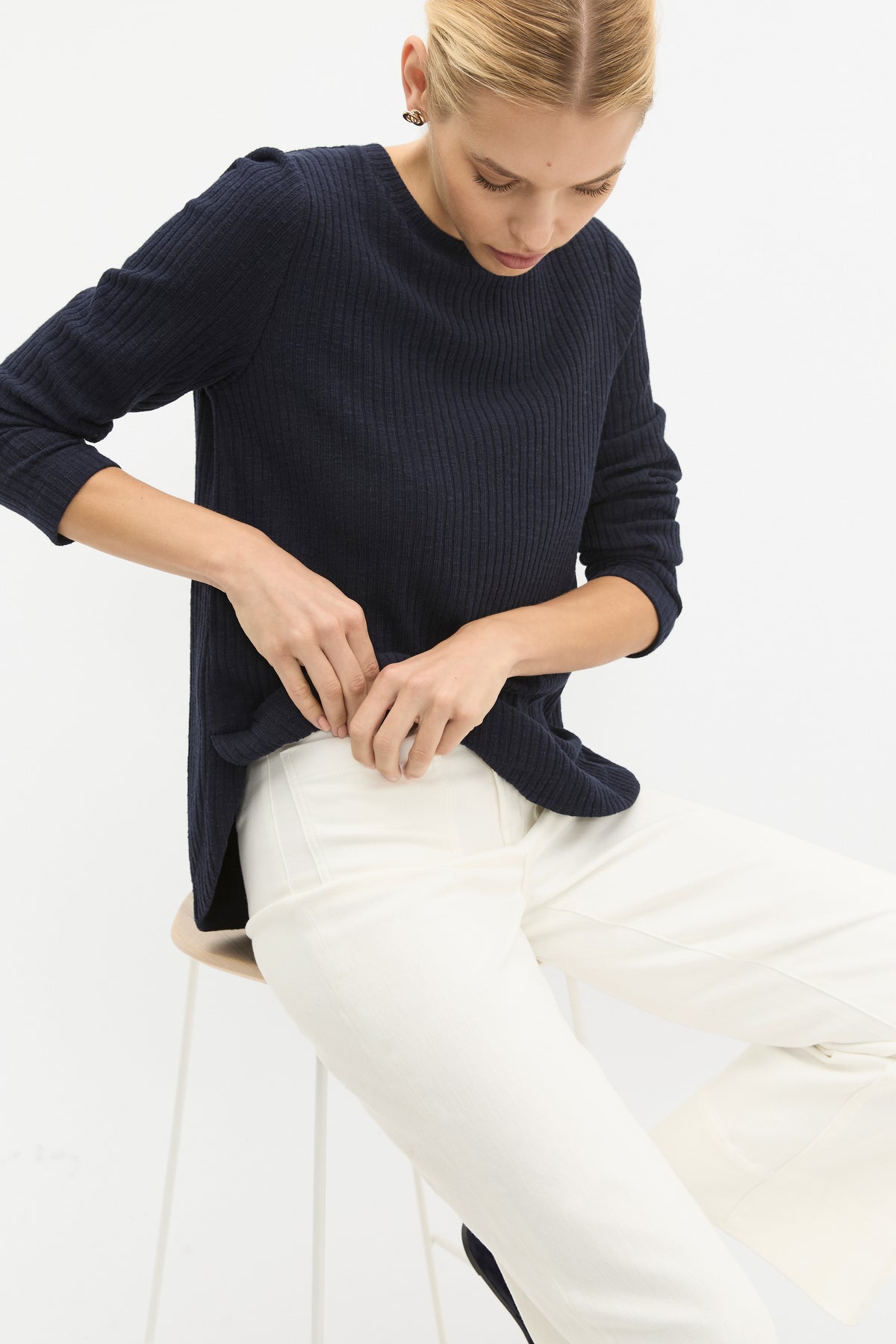 Textured Long Sleeve Top