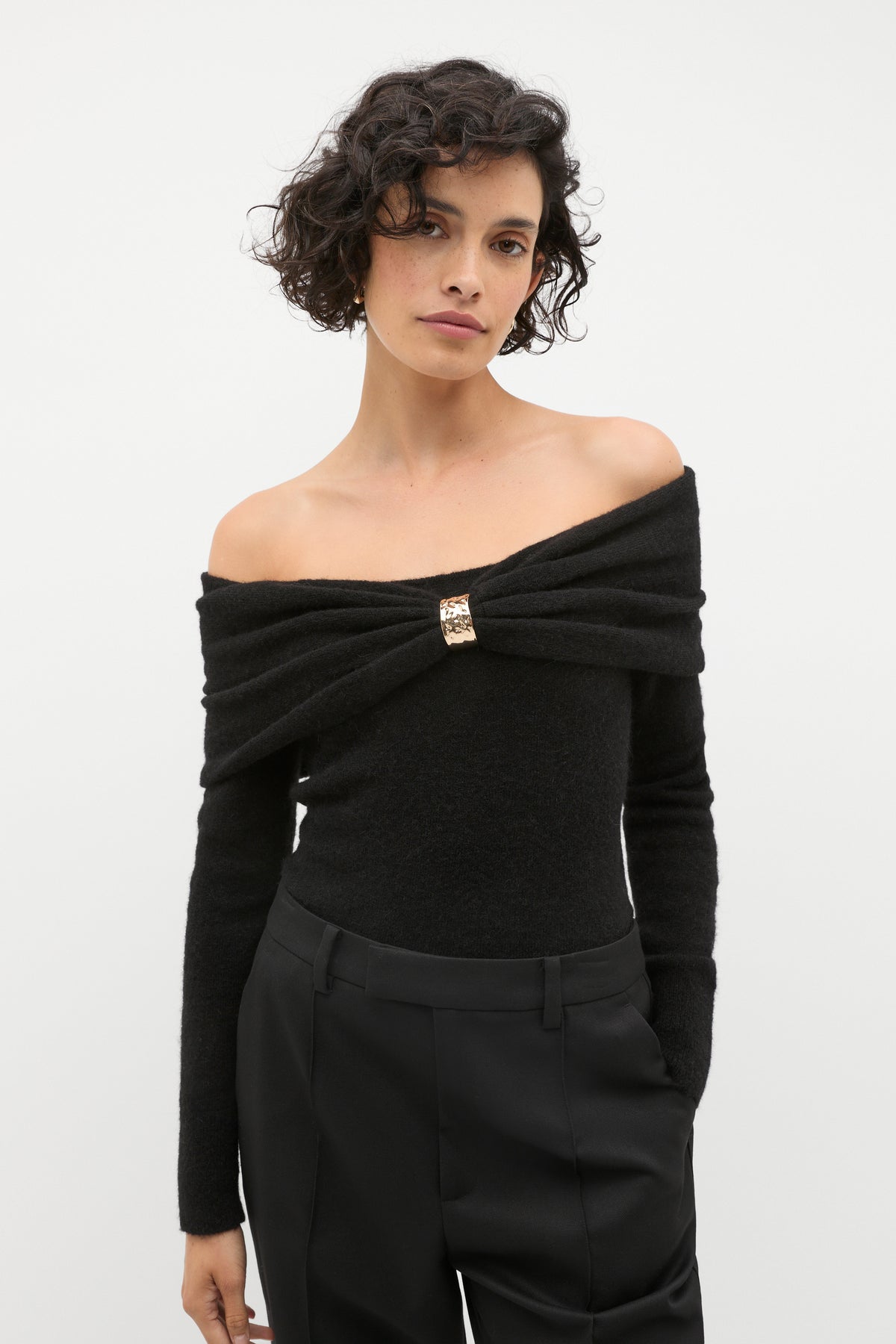 Lofty Twist Off Shoulder Knit