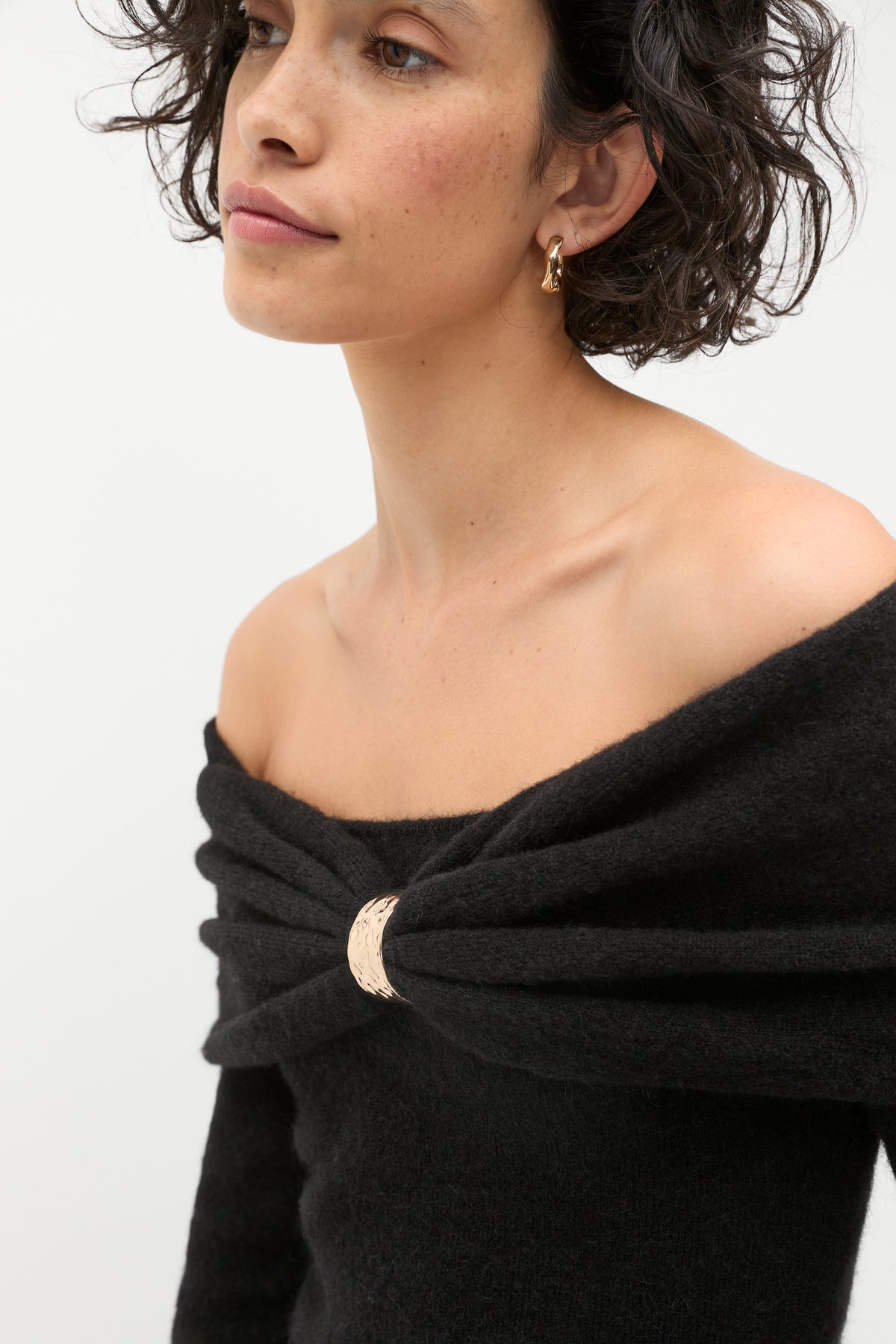 Lofty Twist Off Shoulder Knit