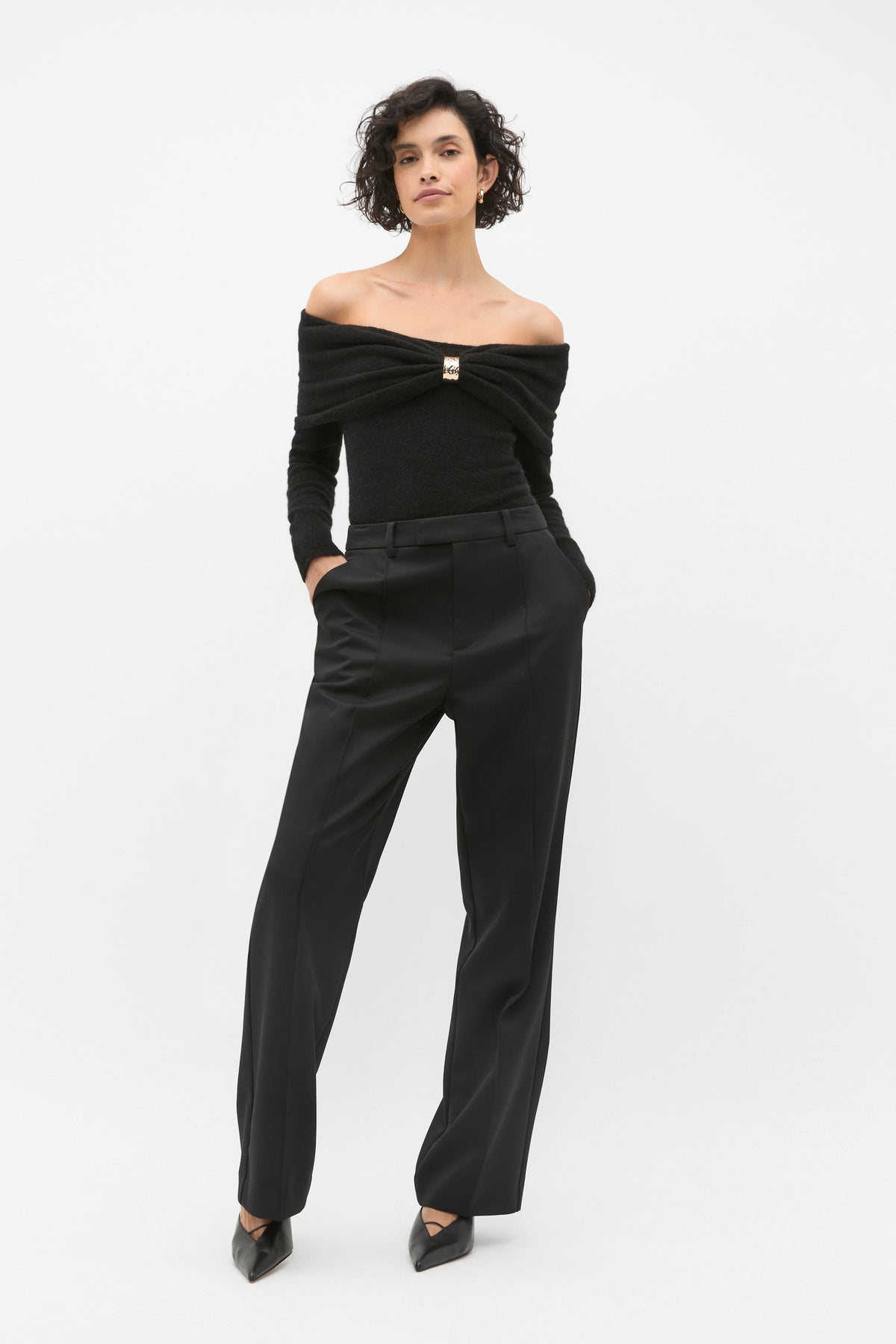 Lofty Twist Off Shoulder Knit