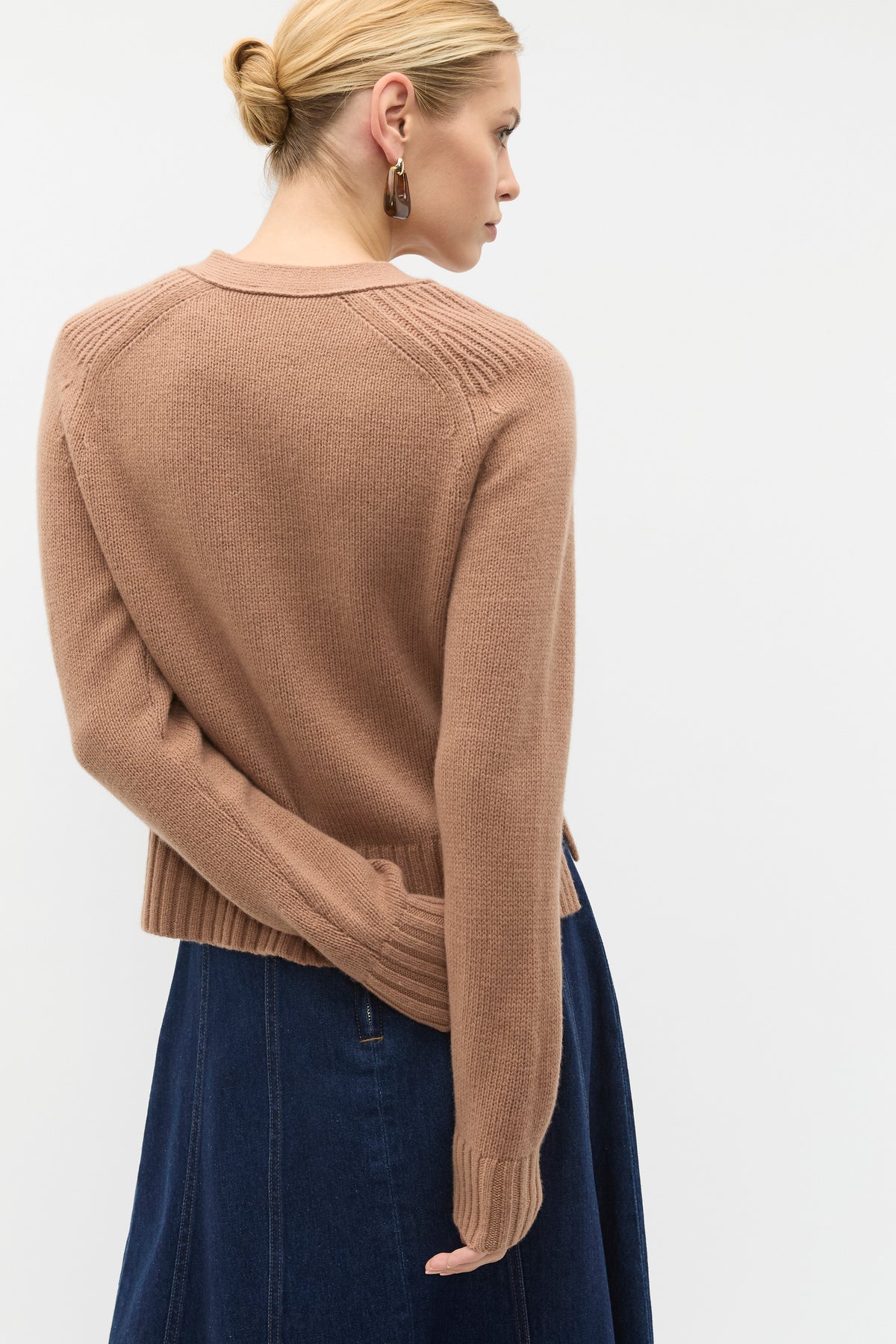 Merino Wool V Neck Pocket Cardigan