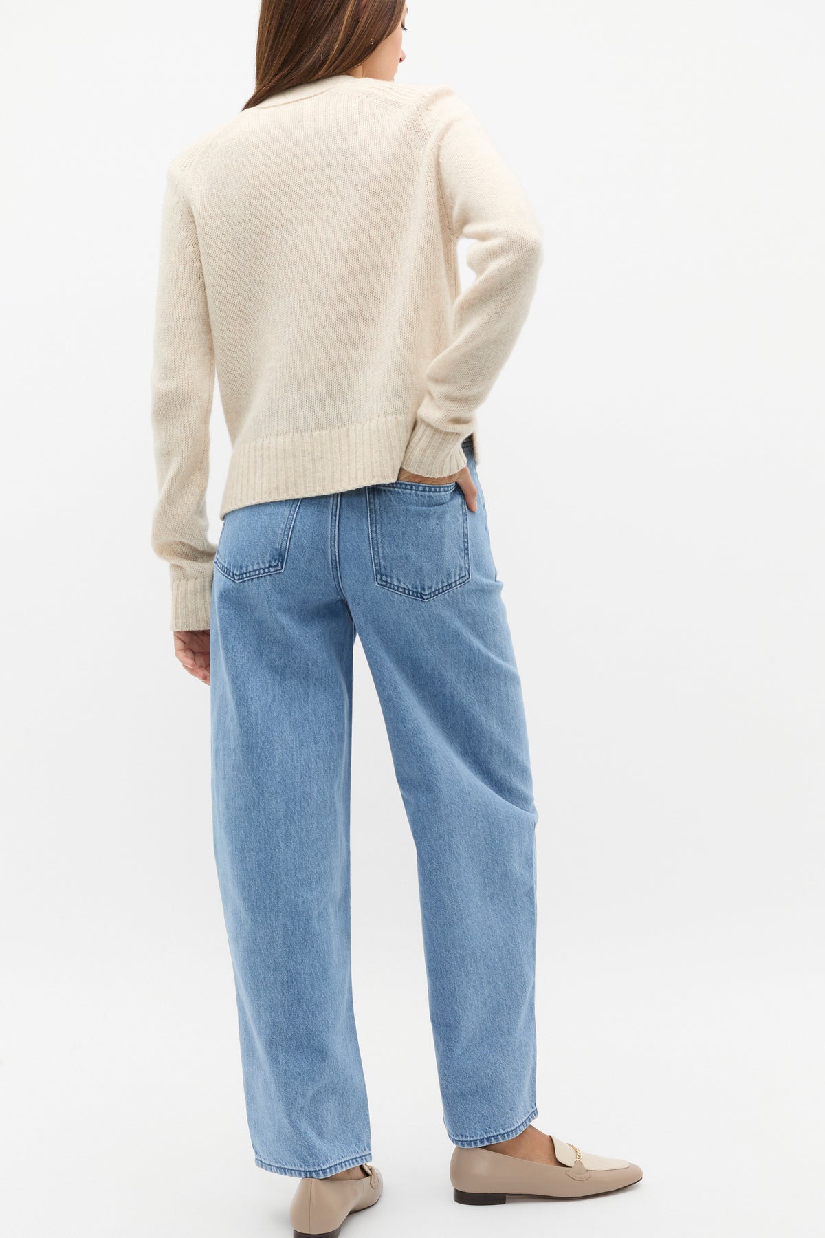 Merino Wool V Neck Pocket Cardigan