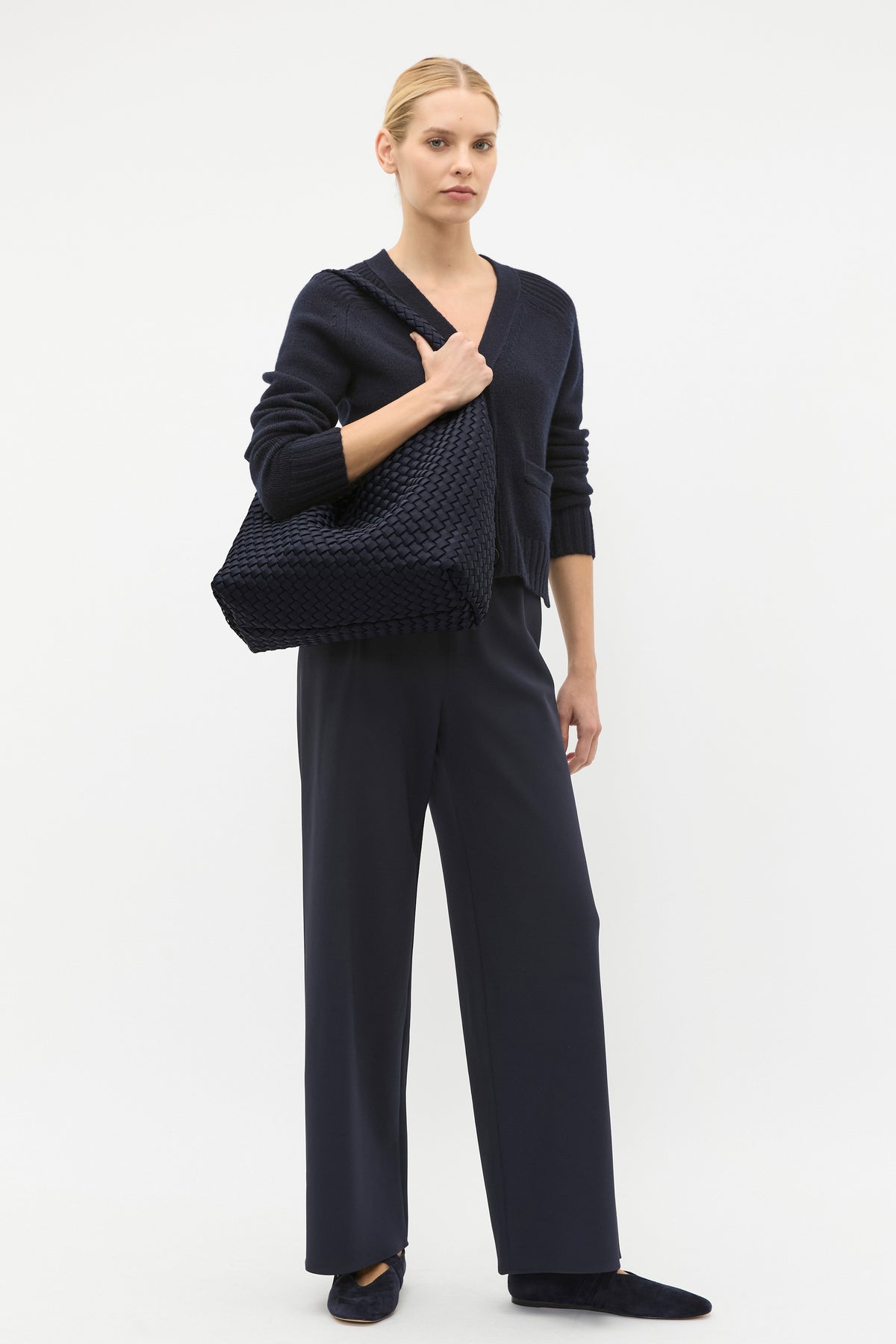 Merino Wool V Neck Pocket Cardigan