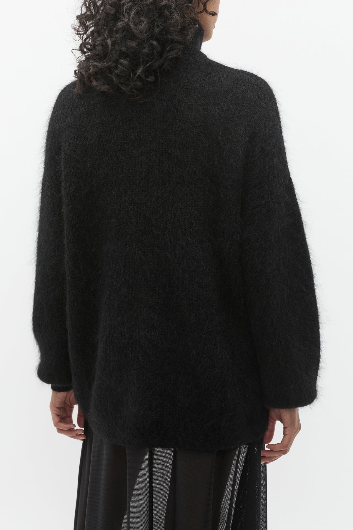 Longline Rib Roll Neck Knit