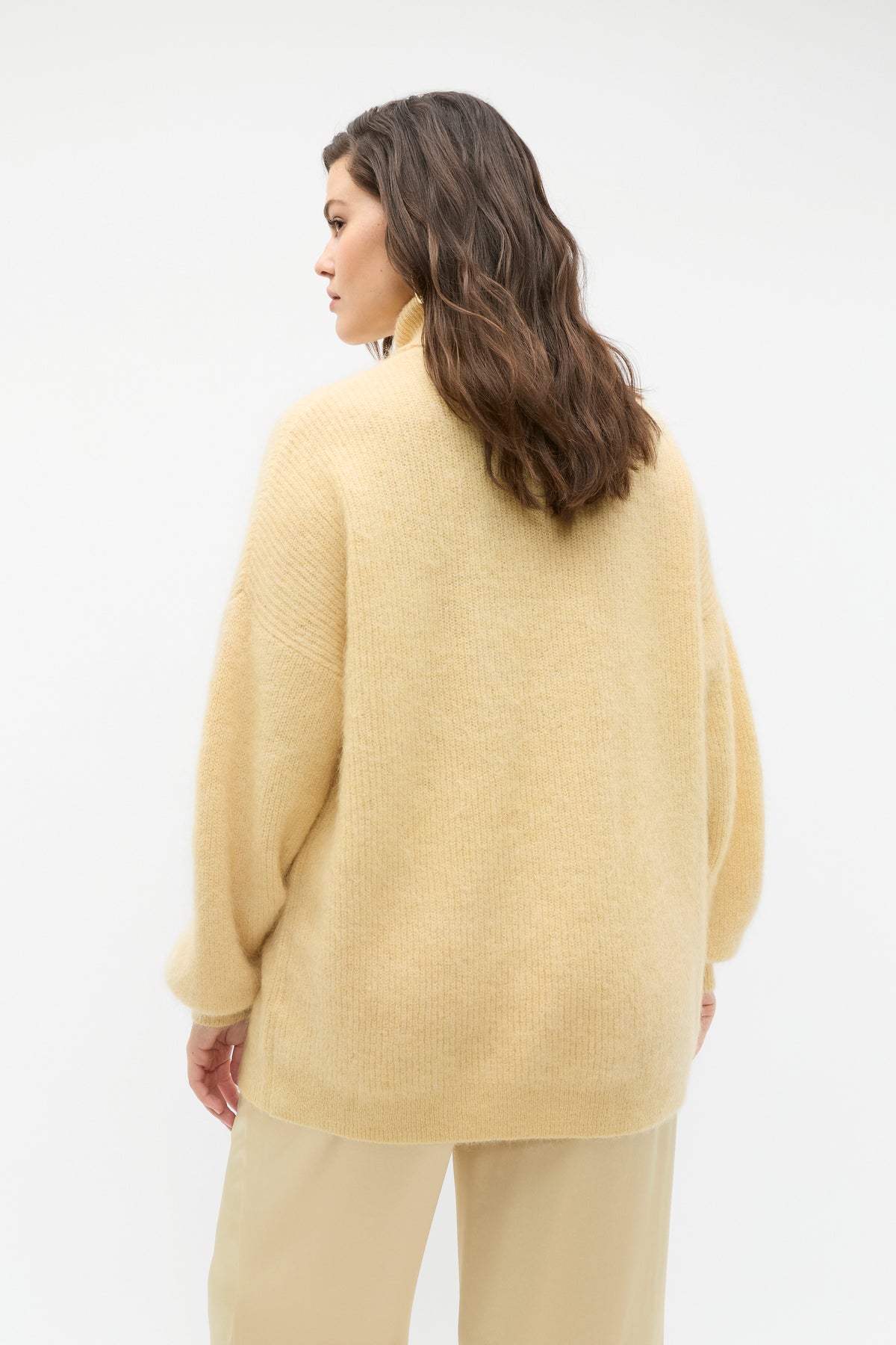 Longline Rib Roll Neck Knit