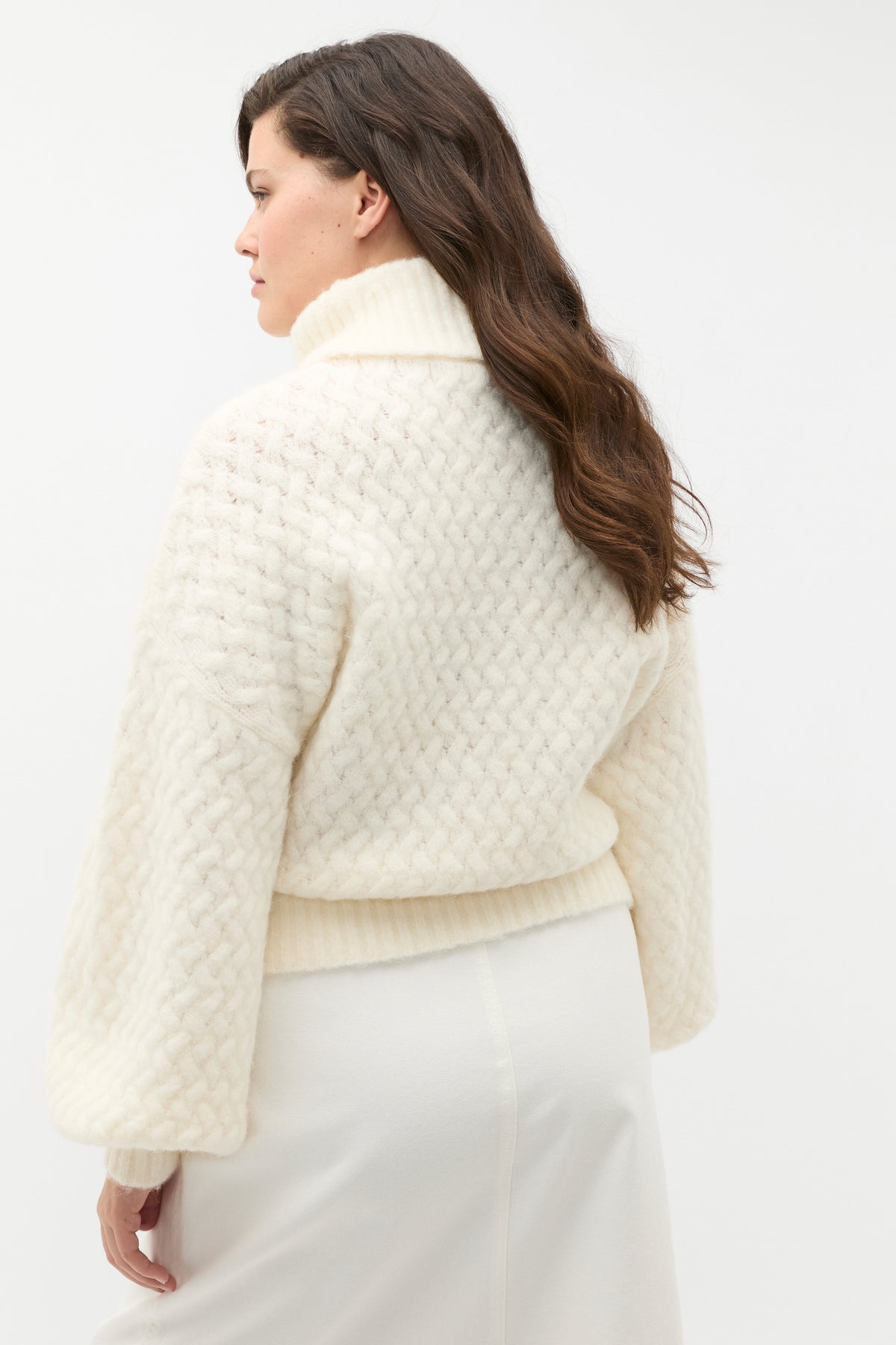 Lofty Textured Roll Neck Knit