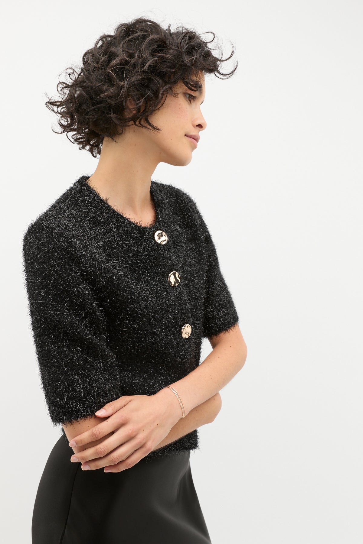 Lurex Tinsel Crop Cardi