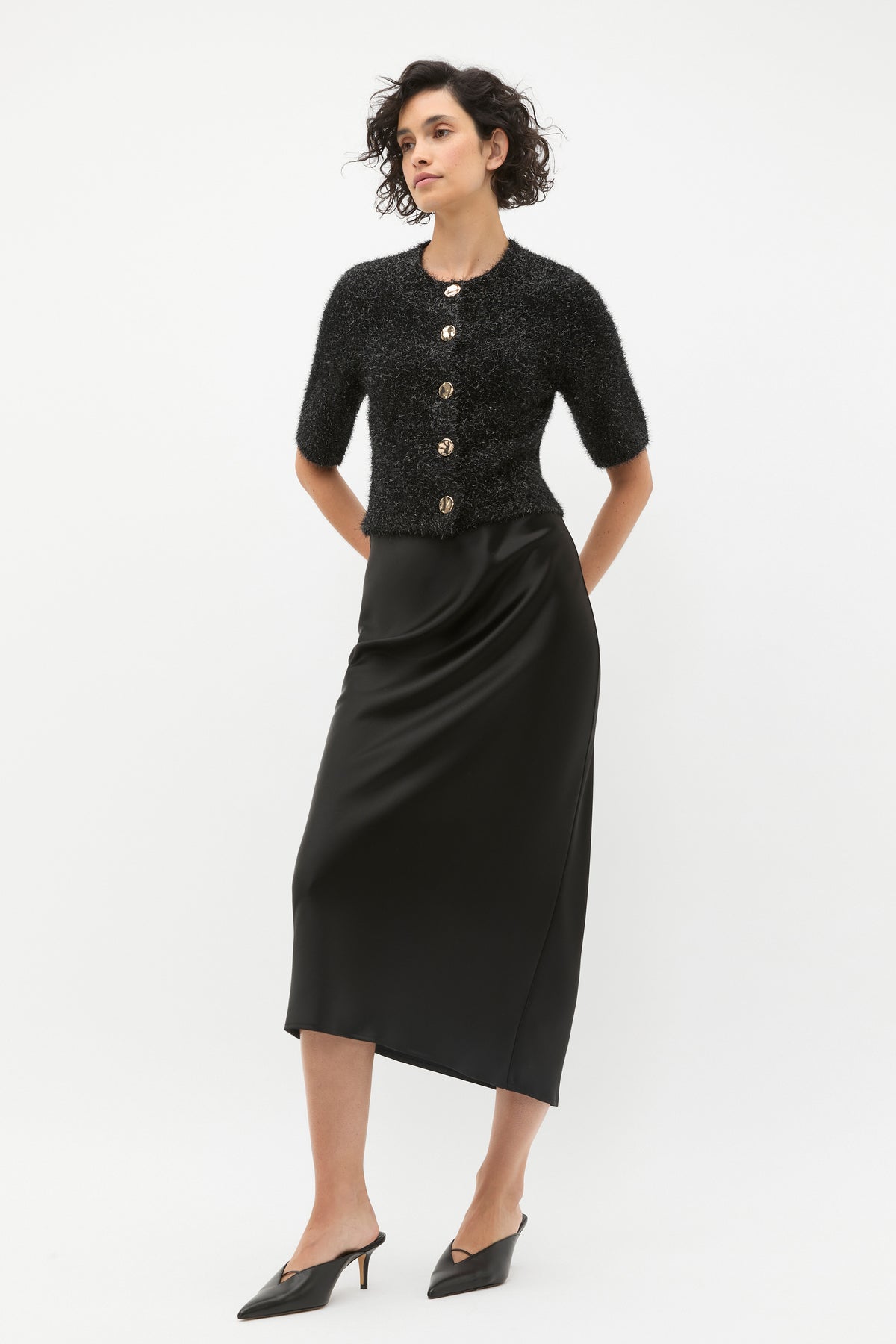Lurex Tinsel Crop Cardi