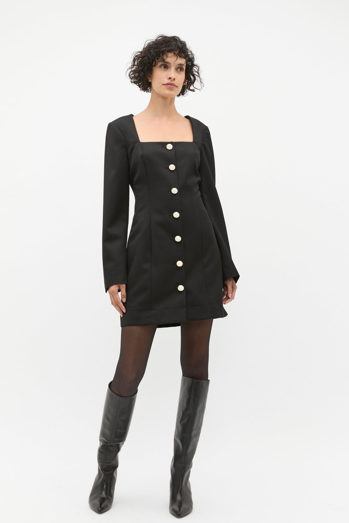 Wool Blend Mini Dress