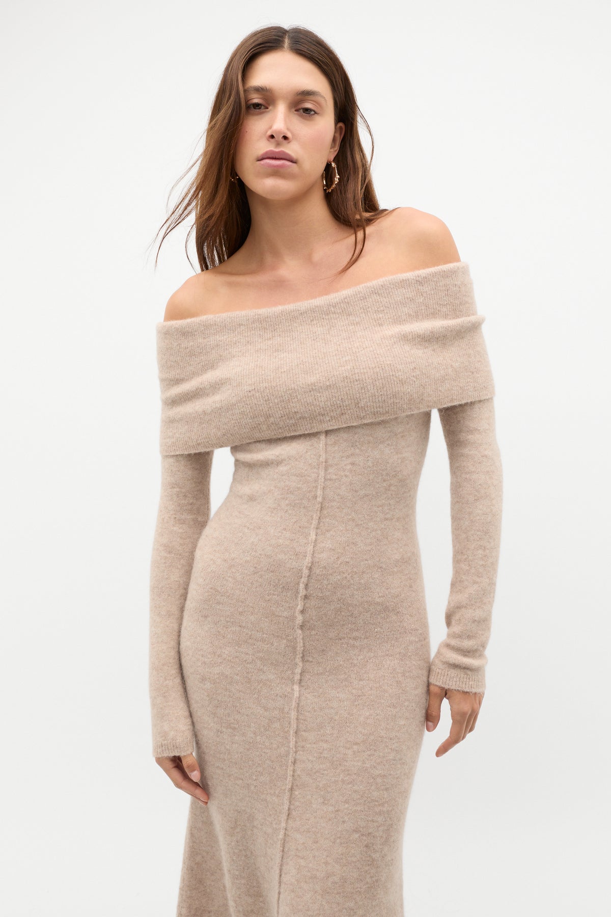 Lofty Off Shoulder Knit Dress