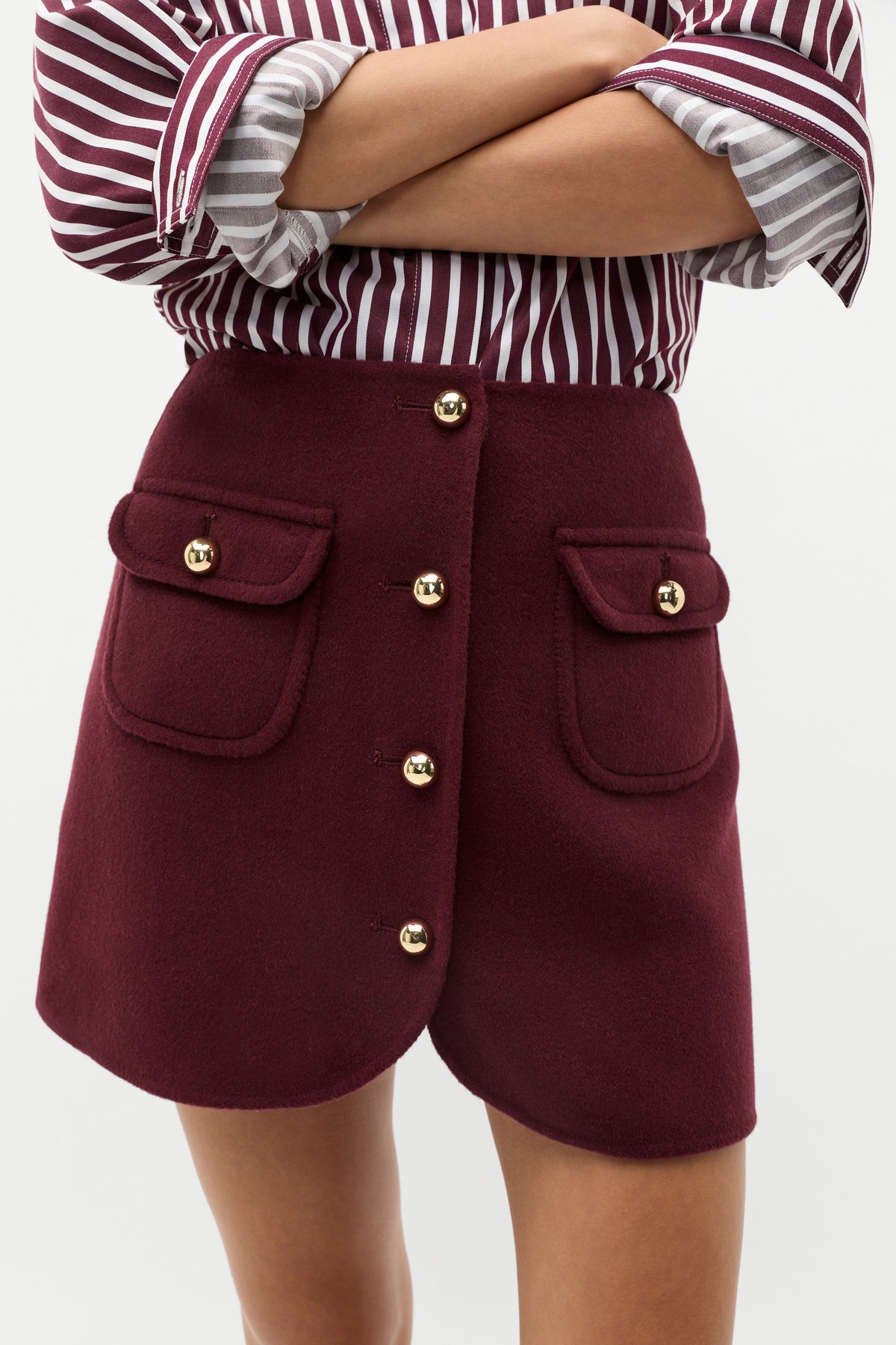 Wool Blend Button Mini