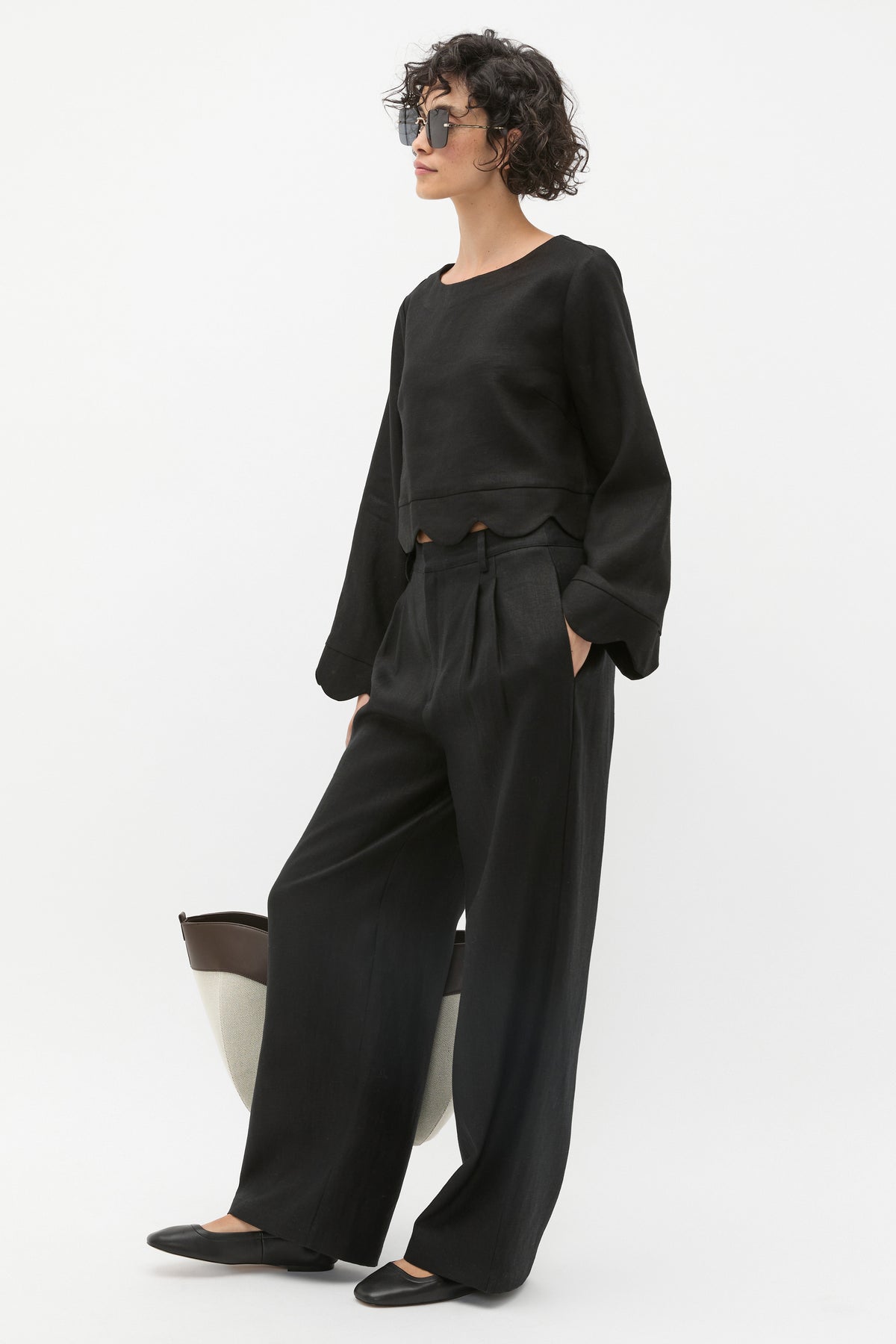 Tailored Linen Pleat Pant