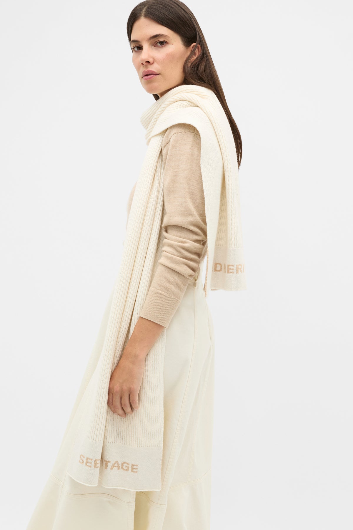 Rib Knit Logo Scarf