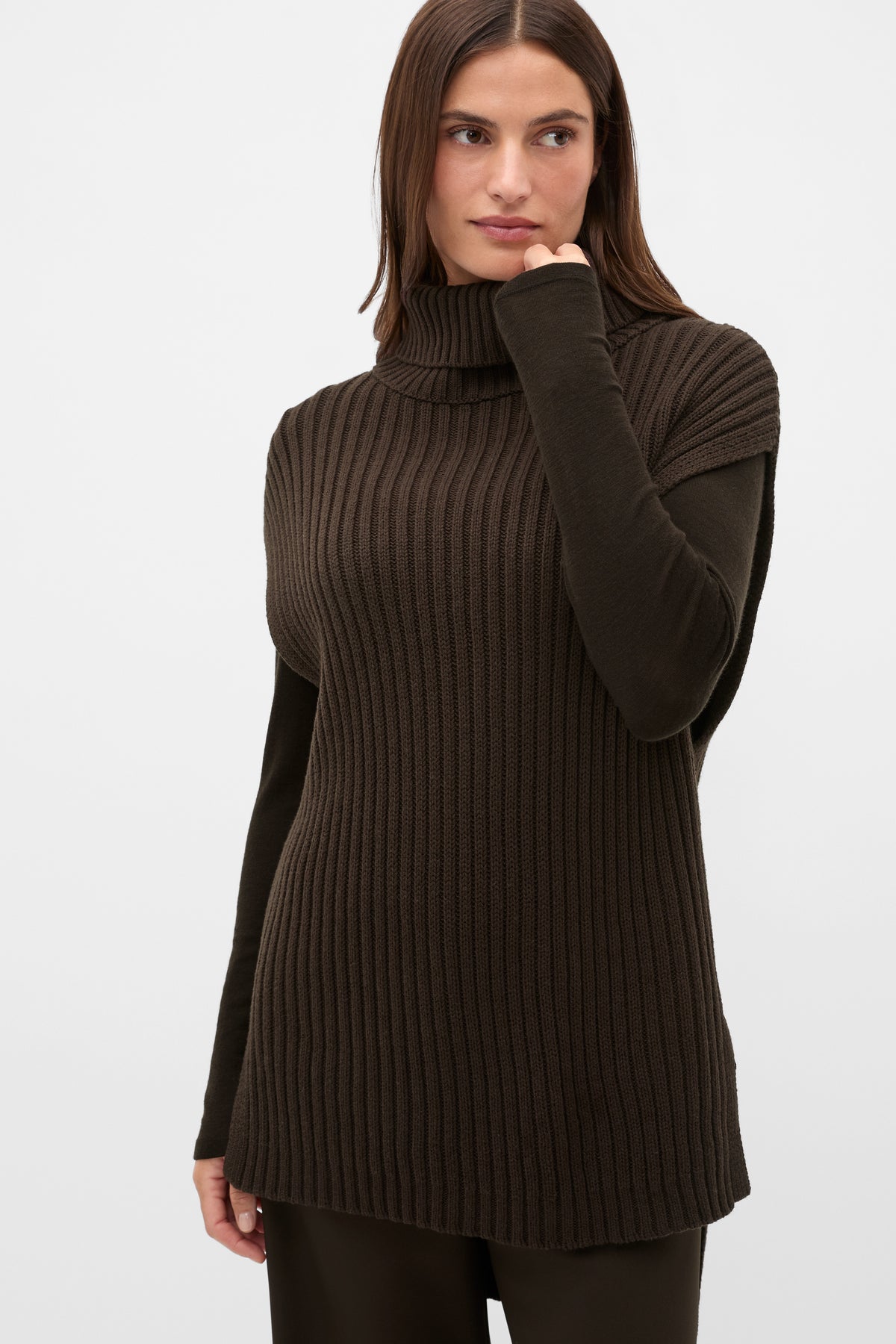 Collar Knit Poncho