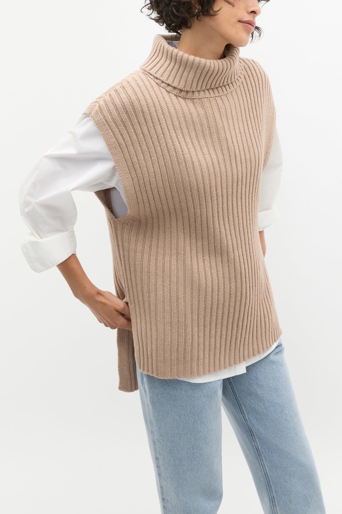 Collar Knit Poncho