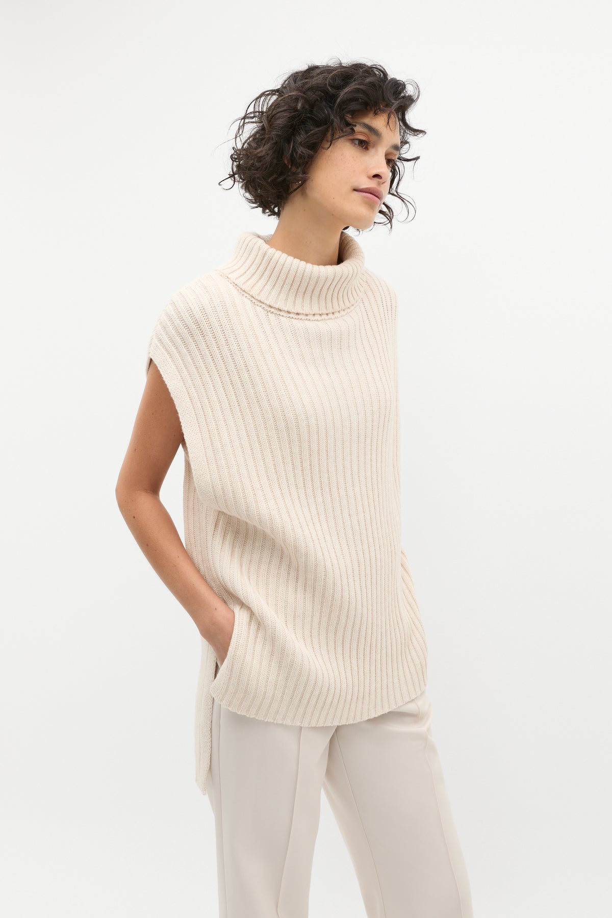 Collar Knit Poncho