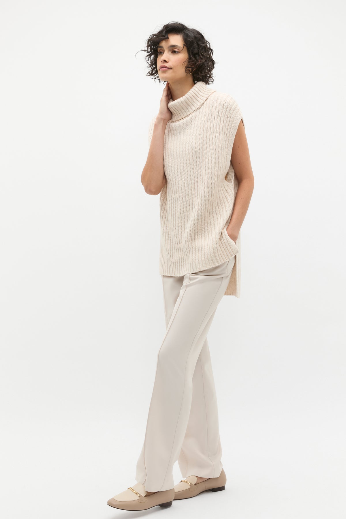Collar Knit Poncho
