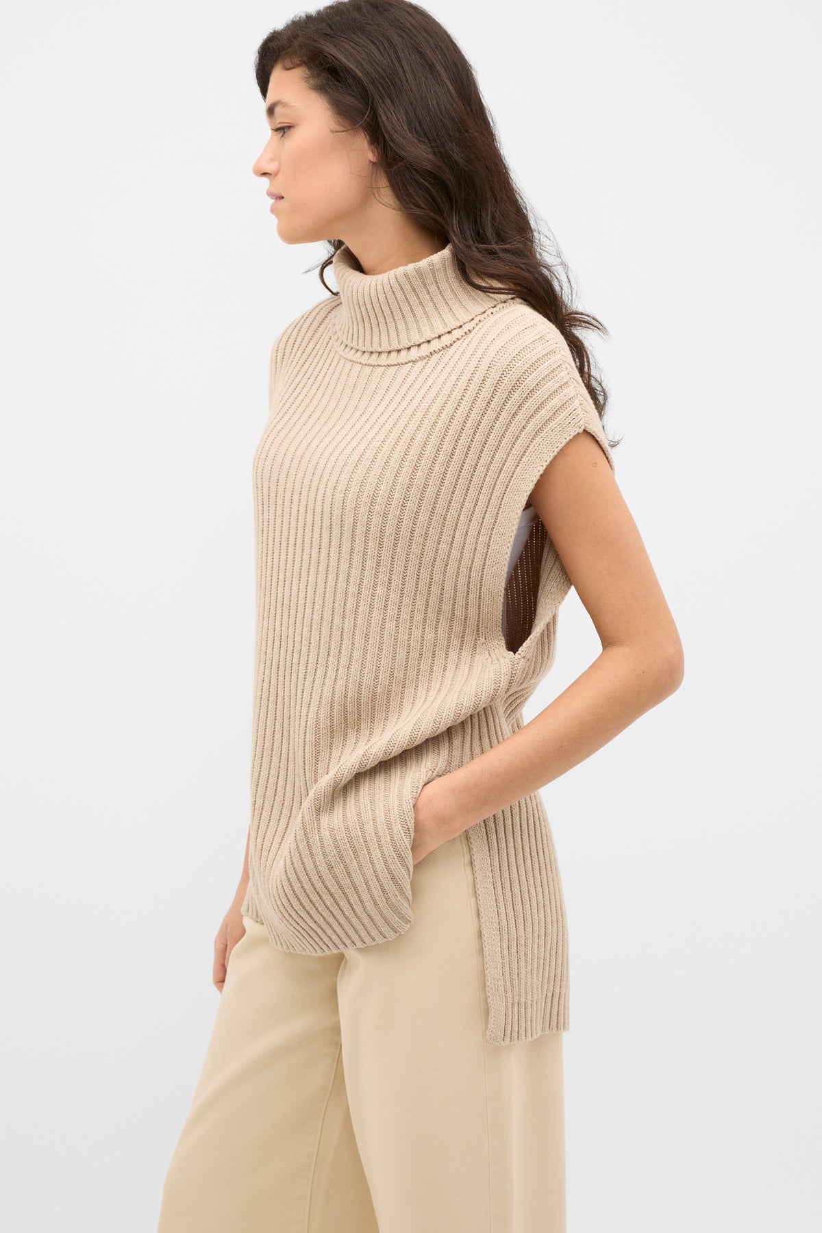 Collar Knit Poncho