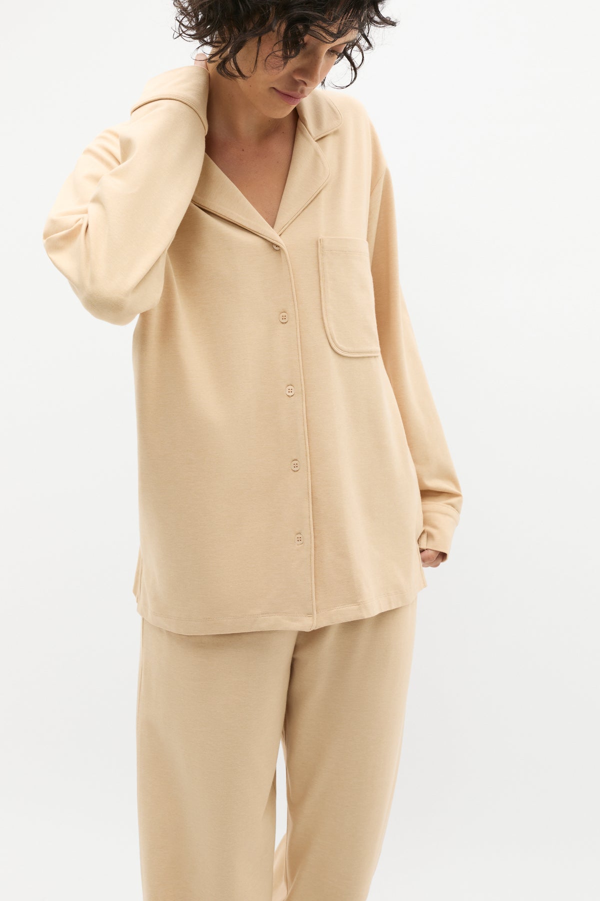 Jersey Button Through Top and Pant Set