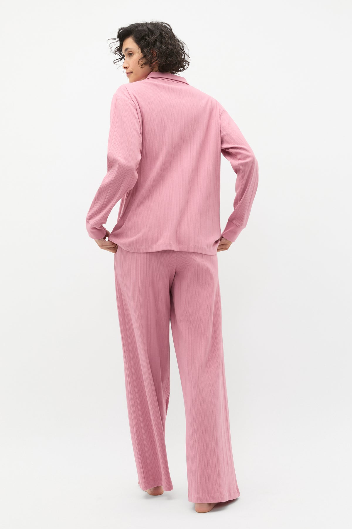 Vertical Rib Shirt and Pant Set