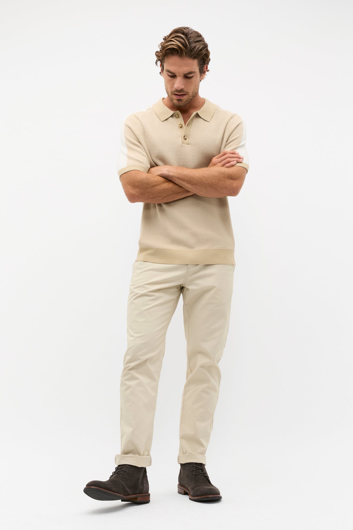Colourblock Knit Polo