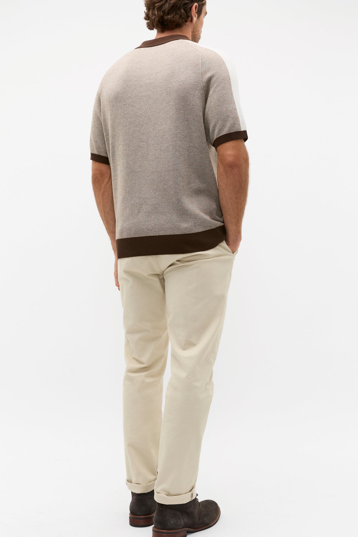 Colourblock Knit Polo