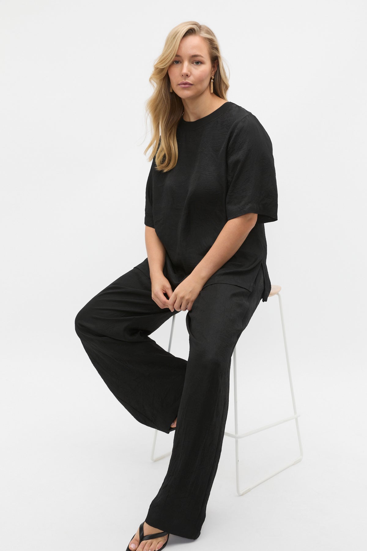 Textured Satin Tee